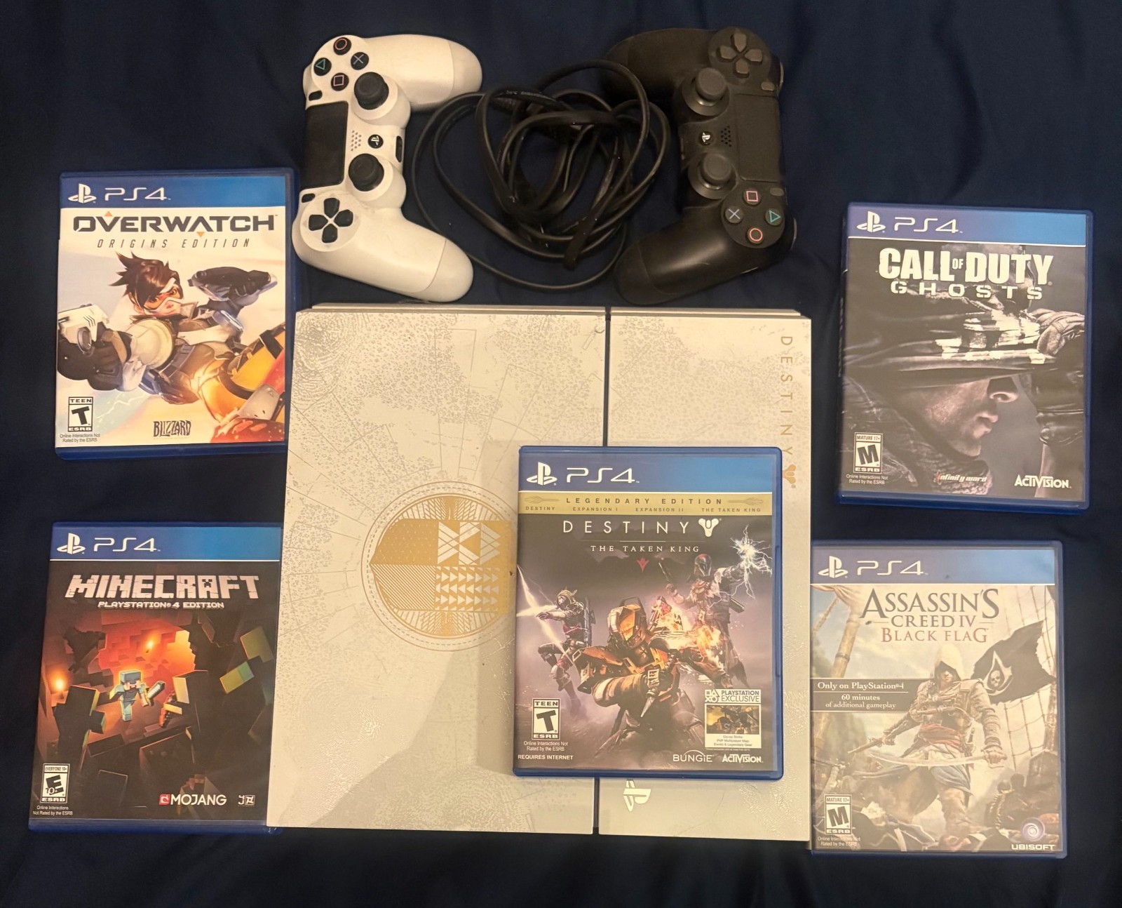 Limited Edition Destiny Used PlayStation 4 PS4, Games & 2 Controllers Included