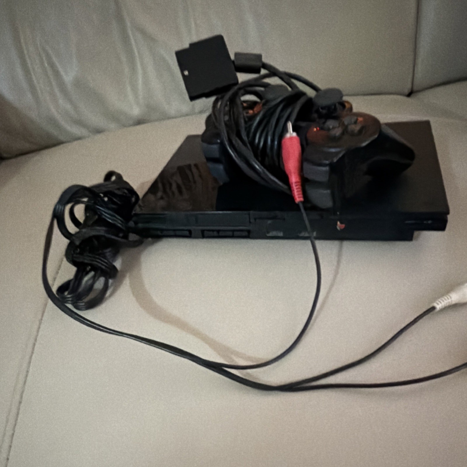 Sony PlayStation 2 Slim Console Black &1 Controller & RCA cable (NO POWER CABLE)