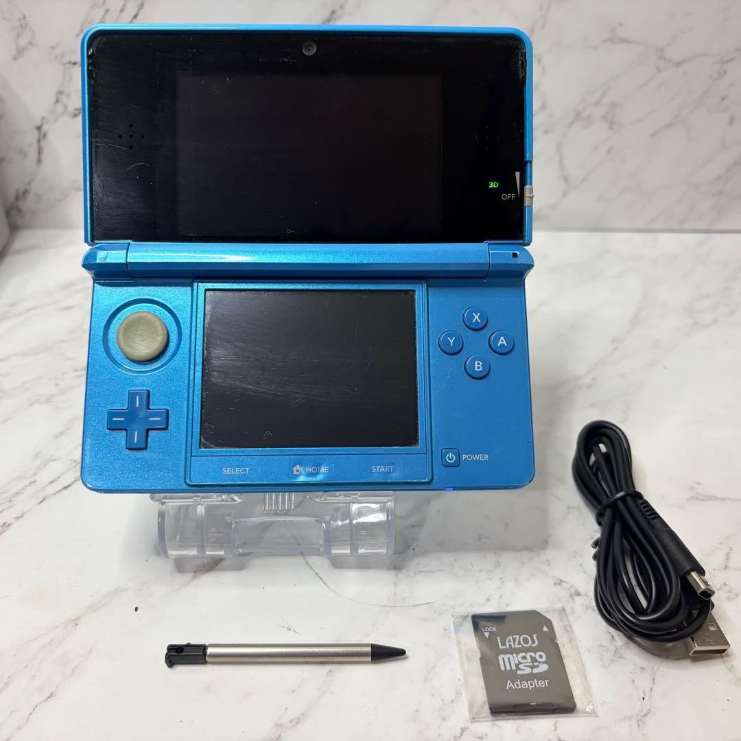 Nintendo 3DS Console Aqua Blue Handheld System NTSC-J Japan Used Working