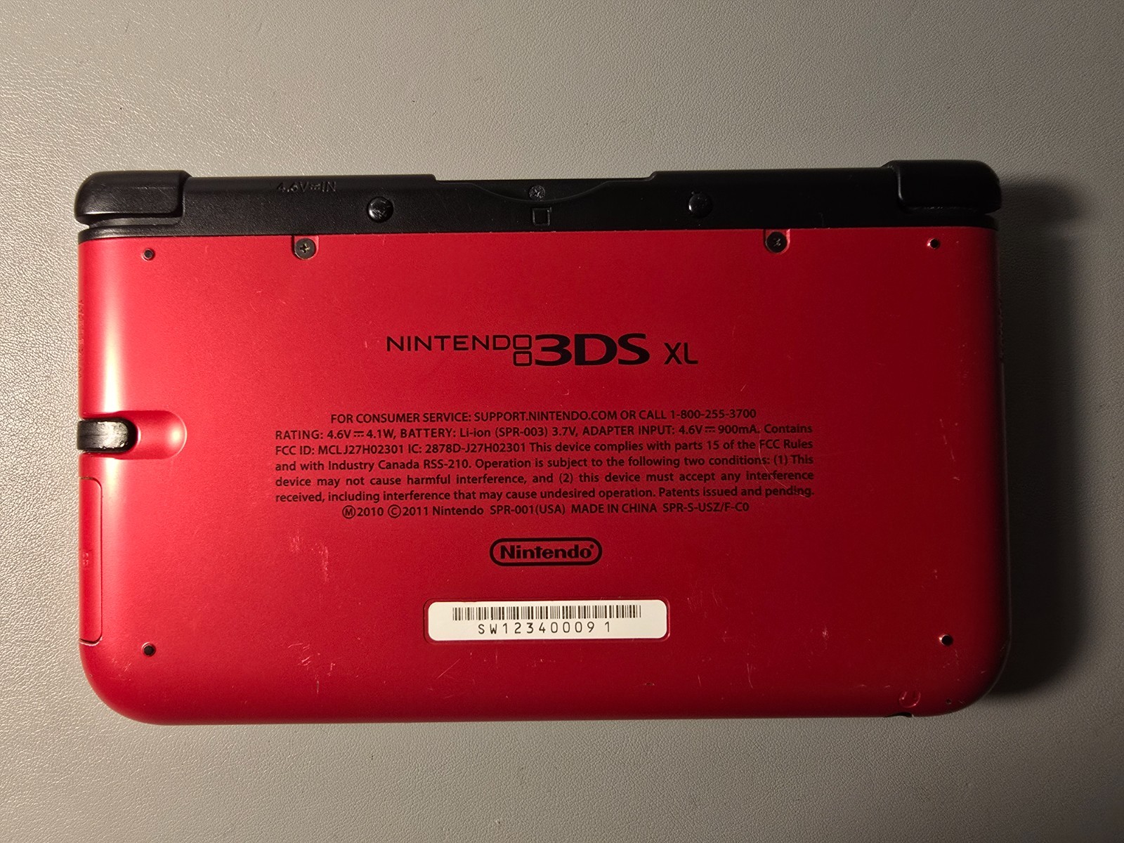 Nintendo 3DS XL Red Console Tested Working + Charger + 128GB SD Card