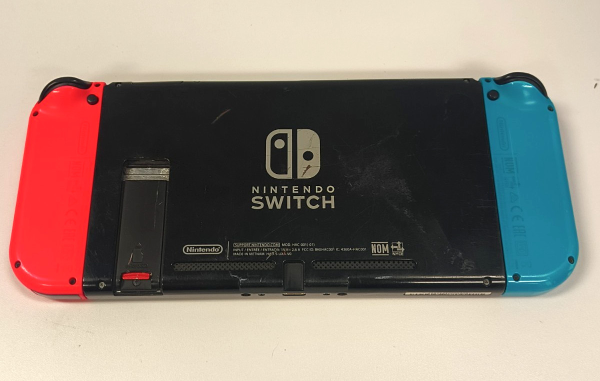 Nintendo Switch Console w/ Dock Neon Red/Blue Joy-Con Case 128GB microSD