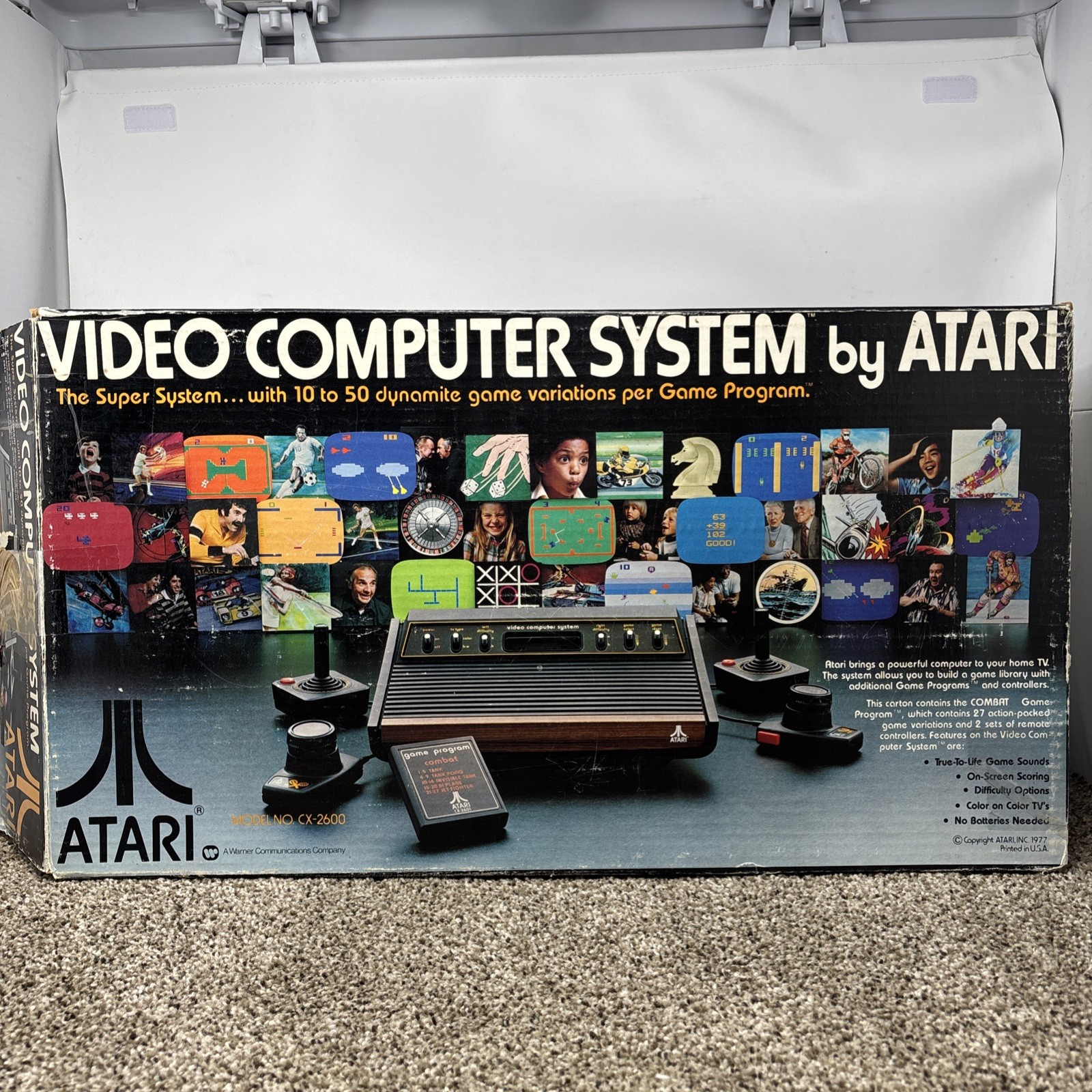 Atari 2600 Heavy Sixer Console In Box Chess Piece Box Tested Works