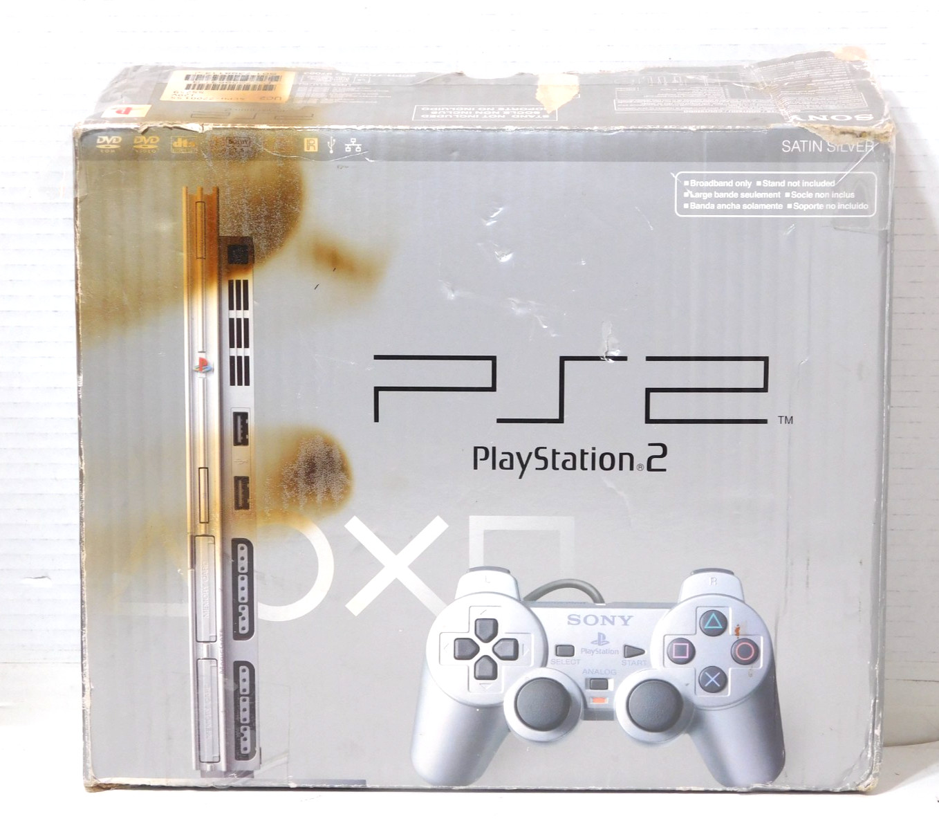 Sony Slim Silver PS2 Complete/Tested 2 Controllers OEM Accessories Original Box