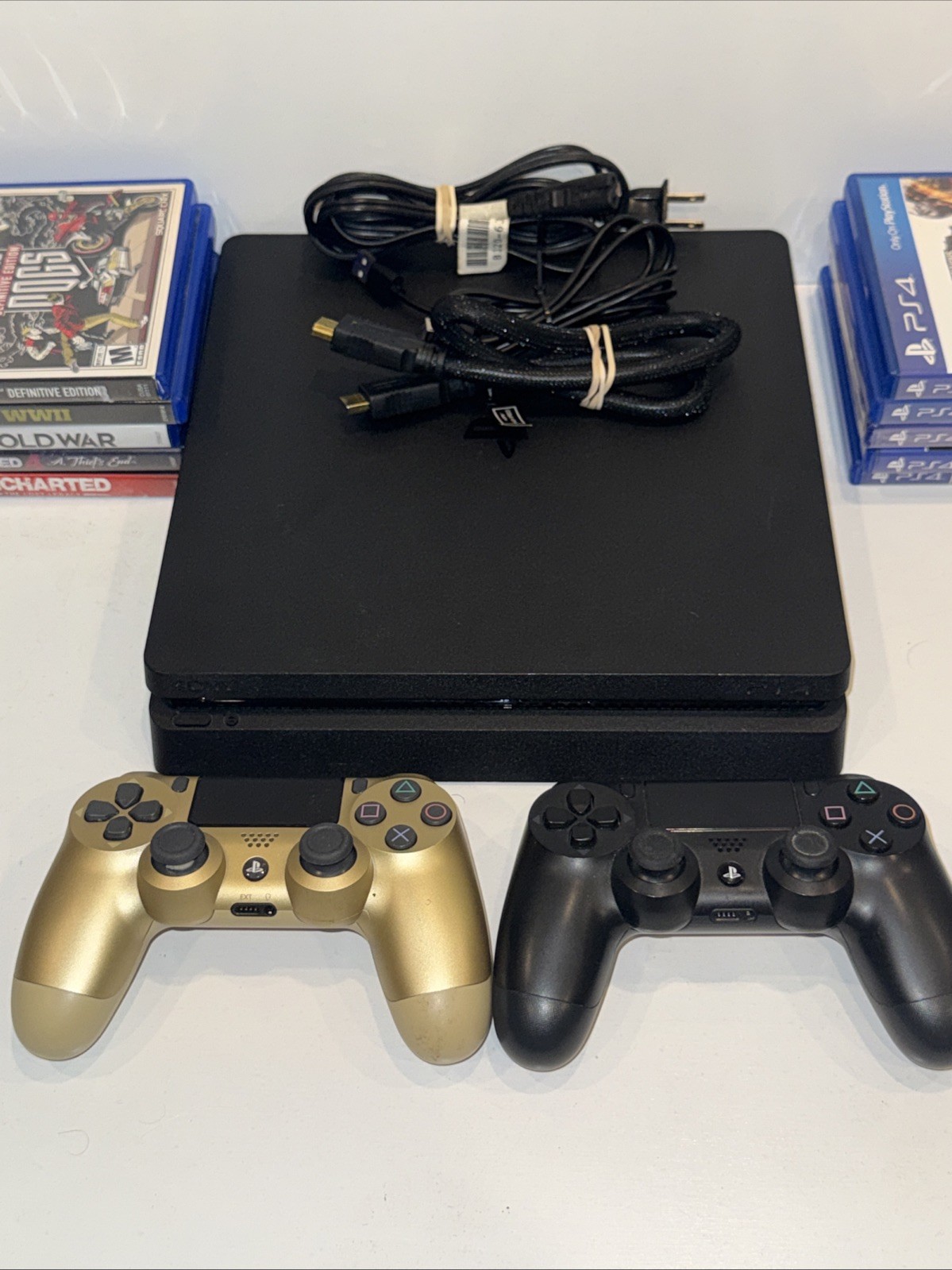 Sony PS4 Slim 1TB Console Bundle 2 Controllers 10 Games FW 12.02 Tested