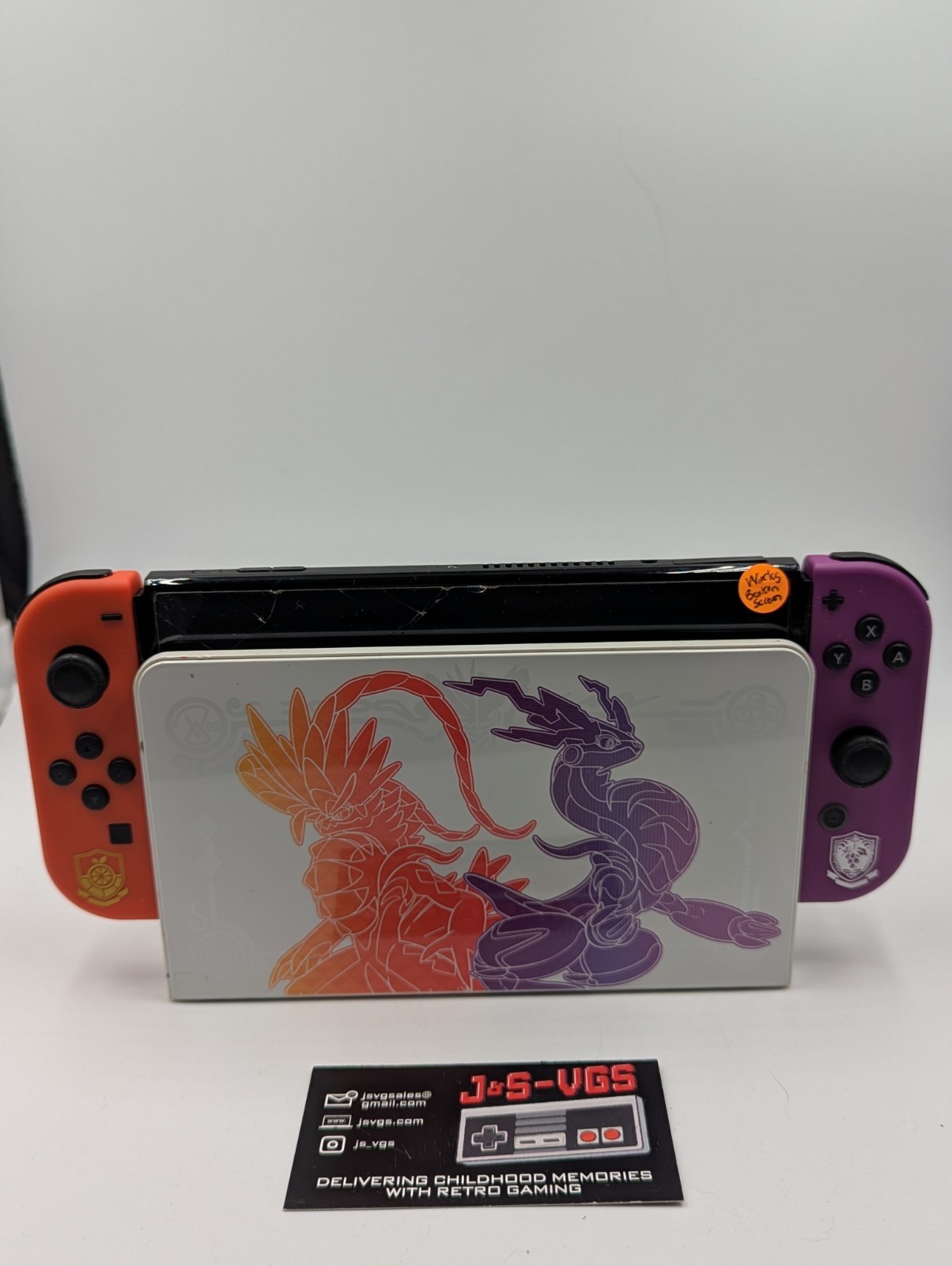Nintendo Switch OLED Pokemon Scarlet Violet Console Dock Joy-Con For Parts