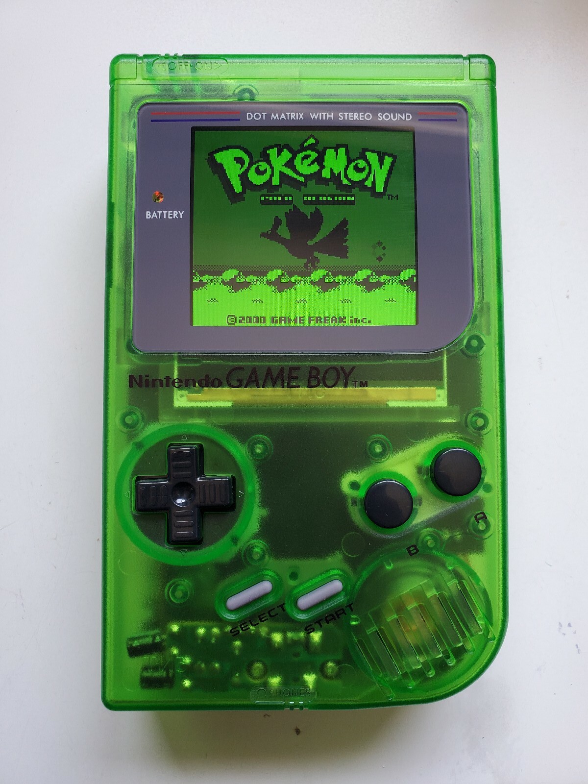 modded clear green Nintendo DMG-01 GameBoy W/IPS v4 Backlit LCD Screen Game Boy