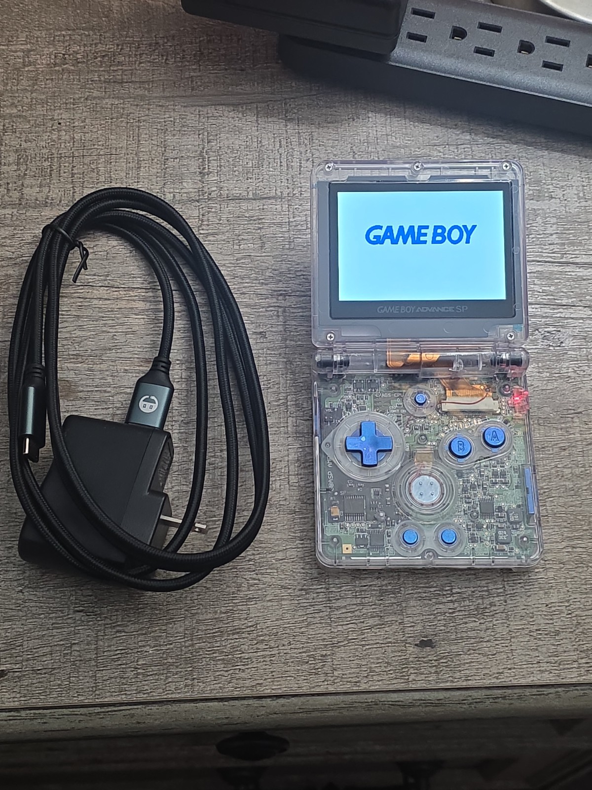 Nintendo gameboy advance sp Metroid Themed Shell Brighter Screen Type C Charging