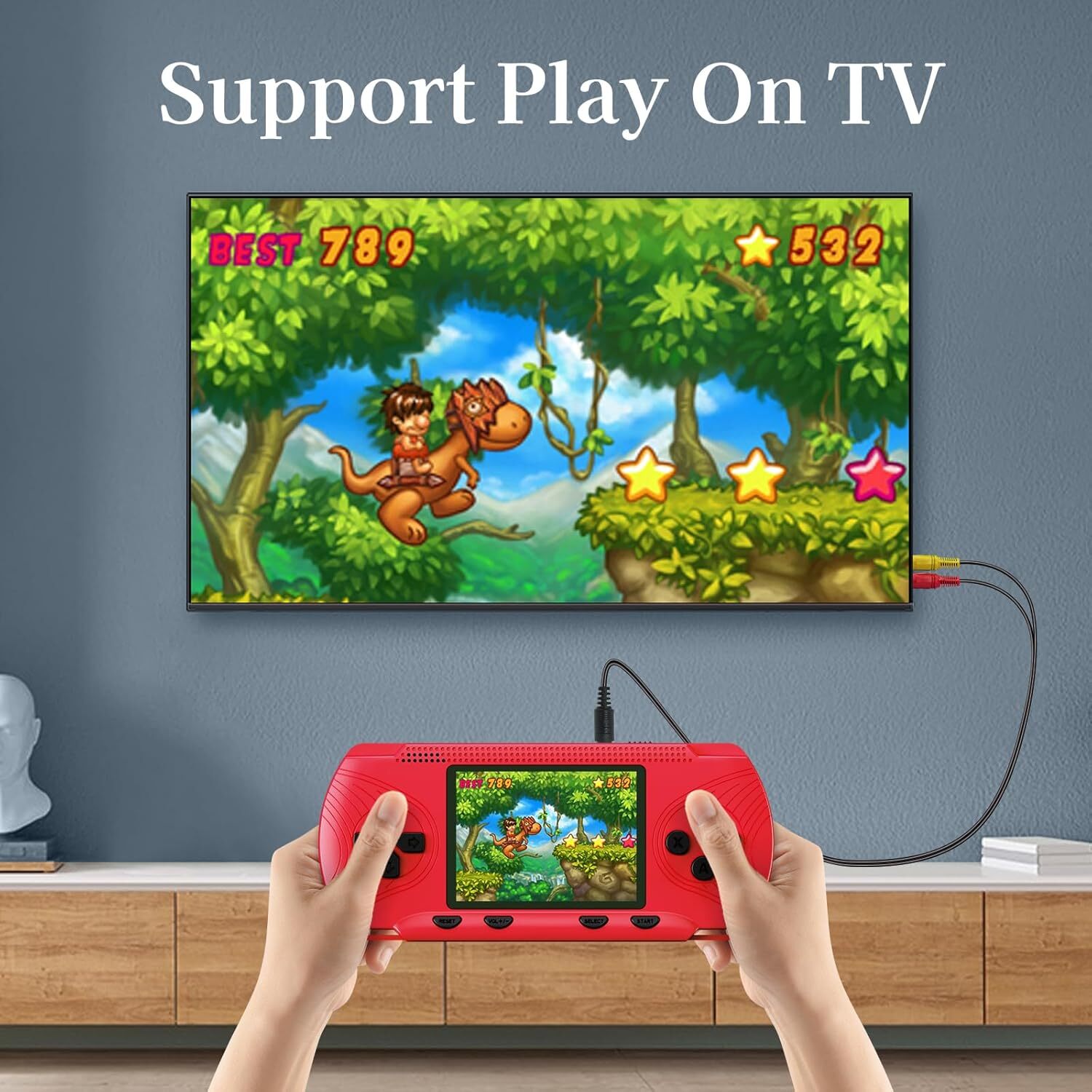 Portable Handheld Game Console 3″ HD Built-in 258 Games HD Classic Kids Toy Gift