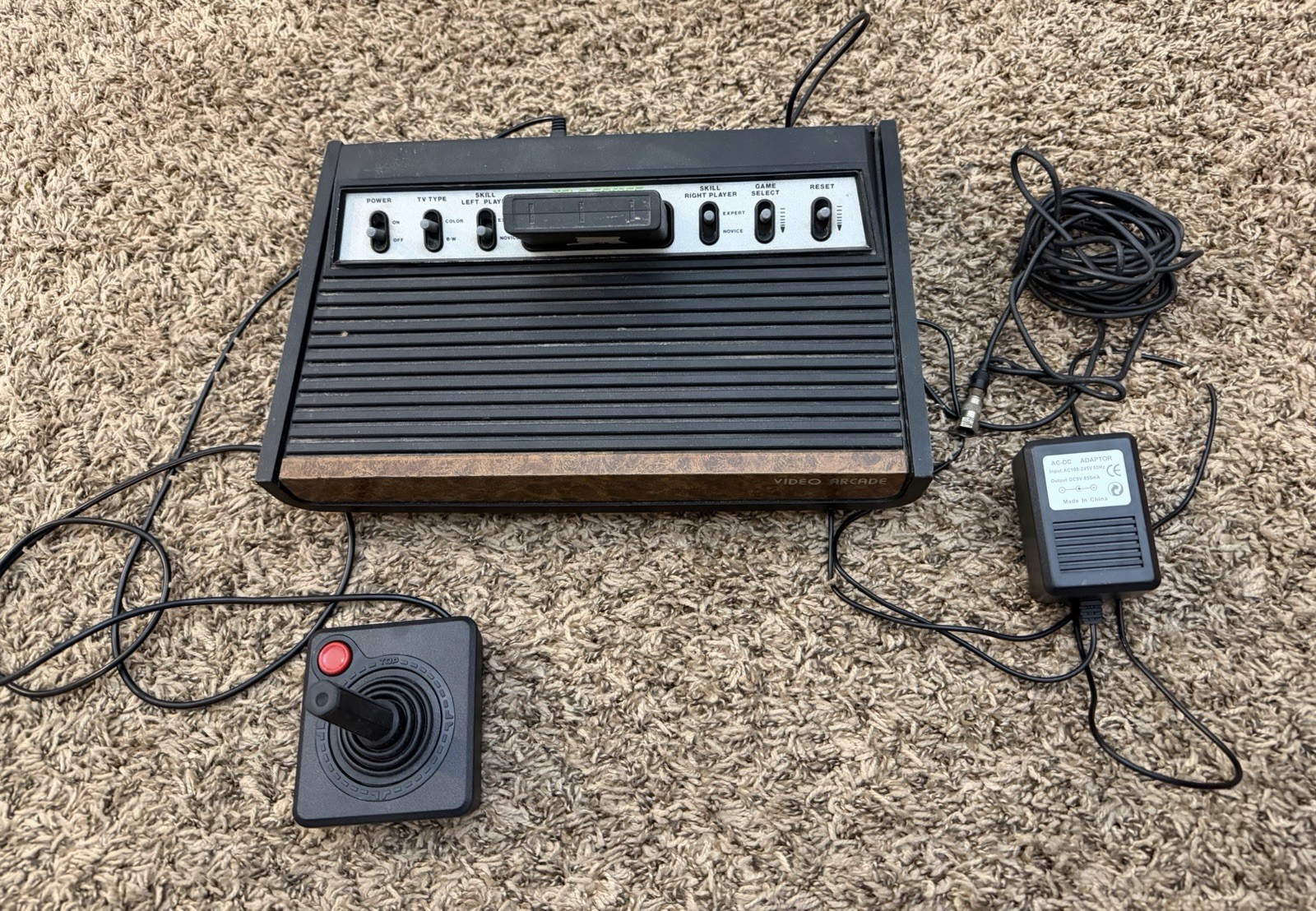 Sears Tele-Games Video Arcade Atari 2600 Console Wood Grain With PacMan Working