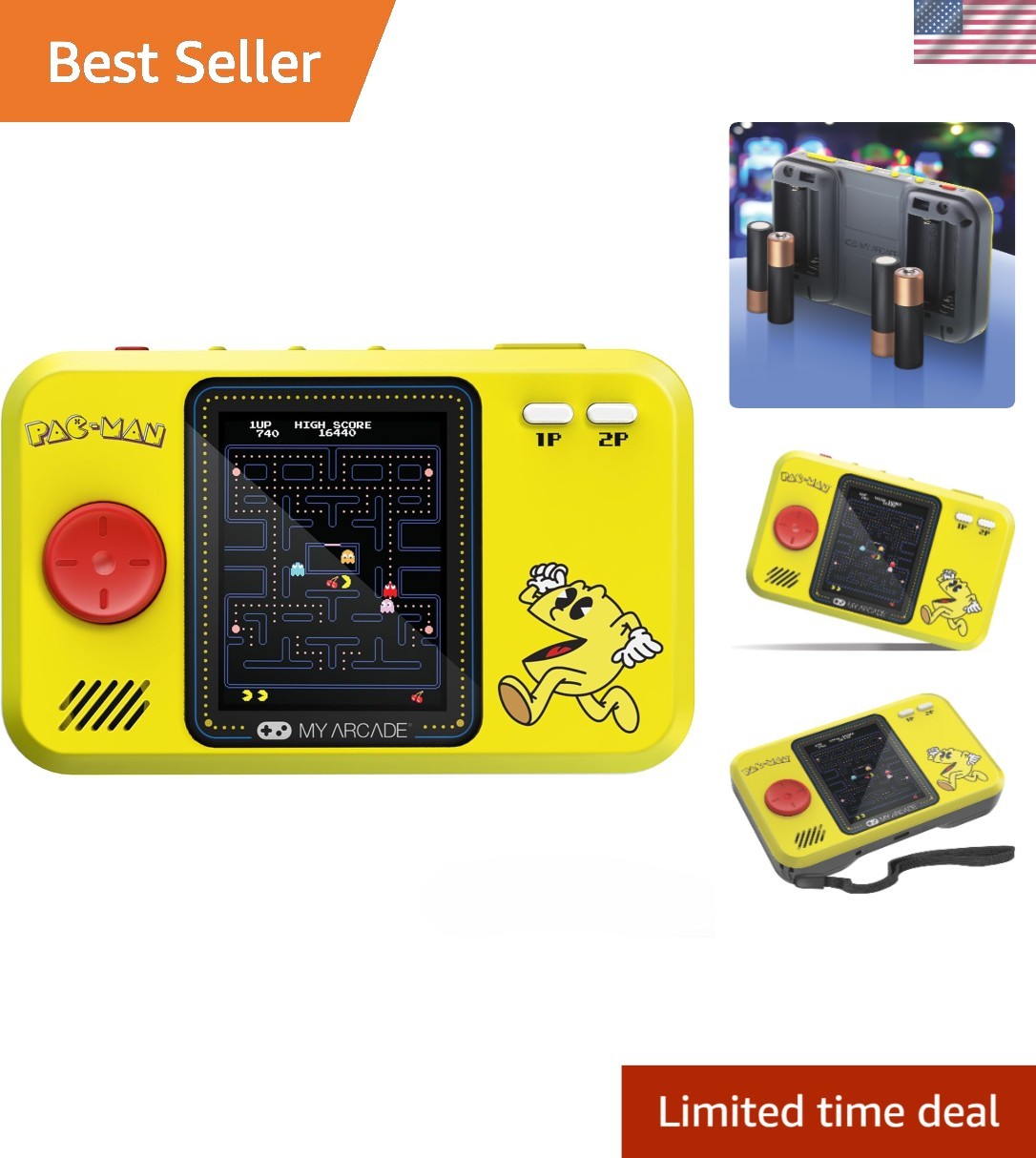 Nostalgic Pac-Man Mini Game Console: 2.75″ Display – Perfect Gift for Gamers