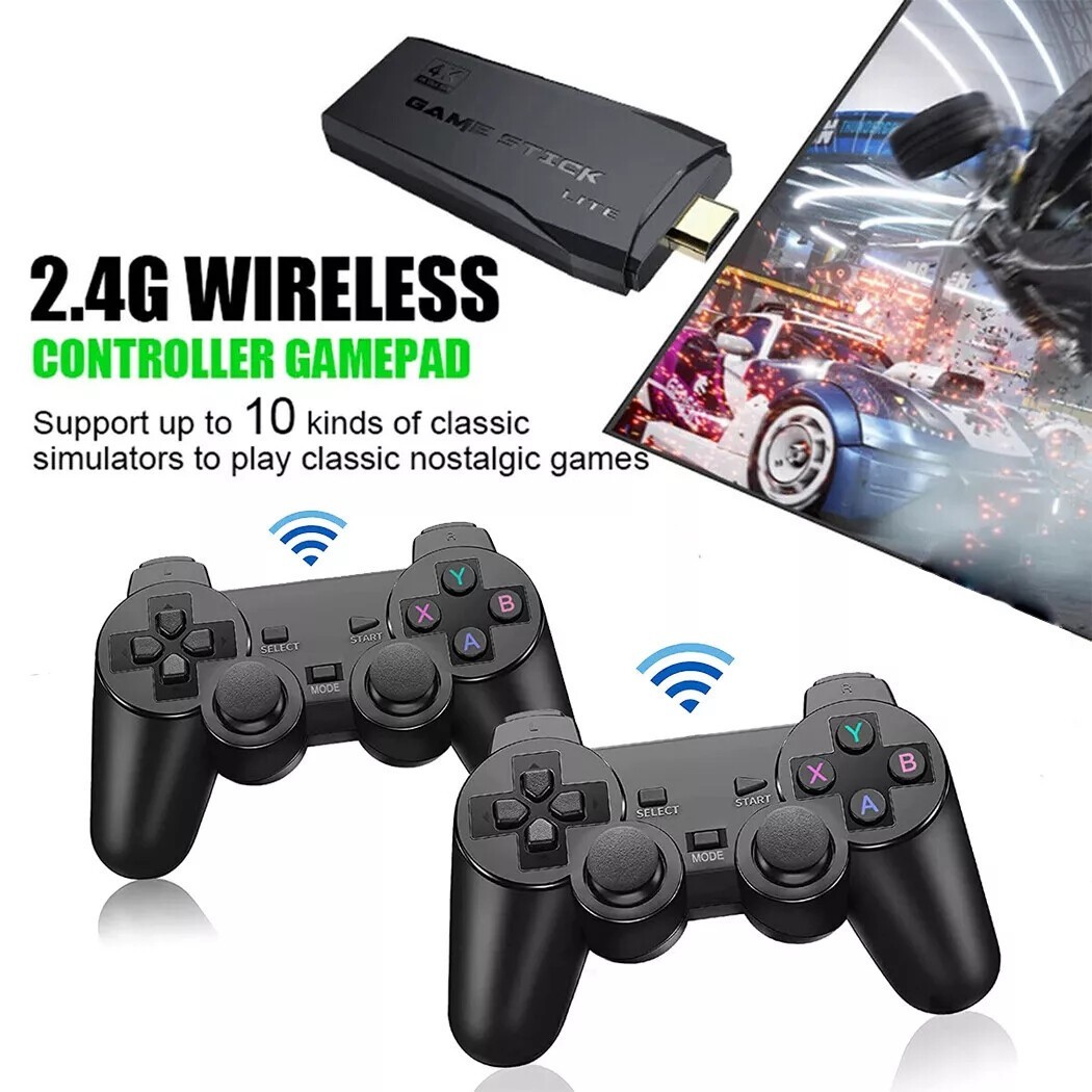 Retro Game Console 4K HDMI Output Plug and Play WirelessGame Gamepad Controllers