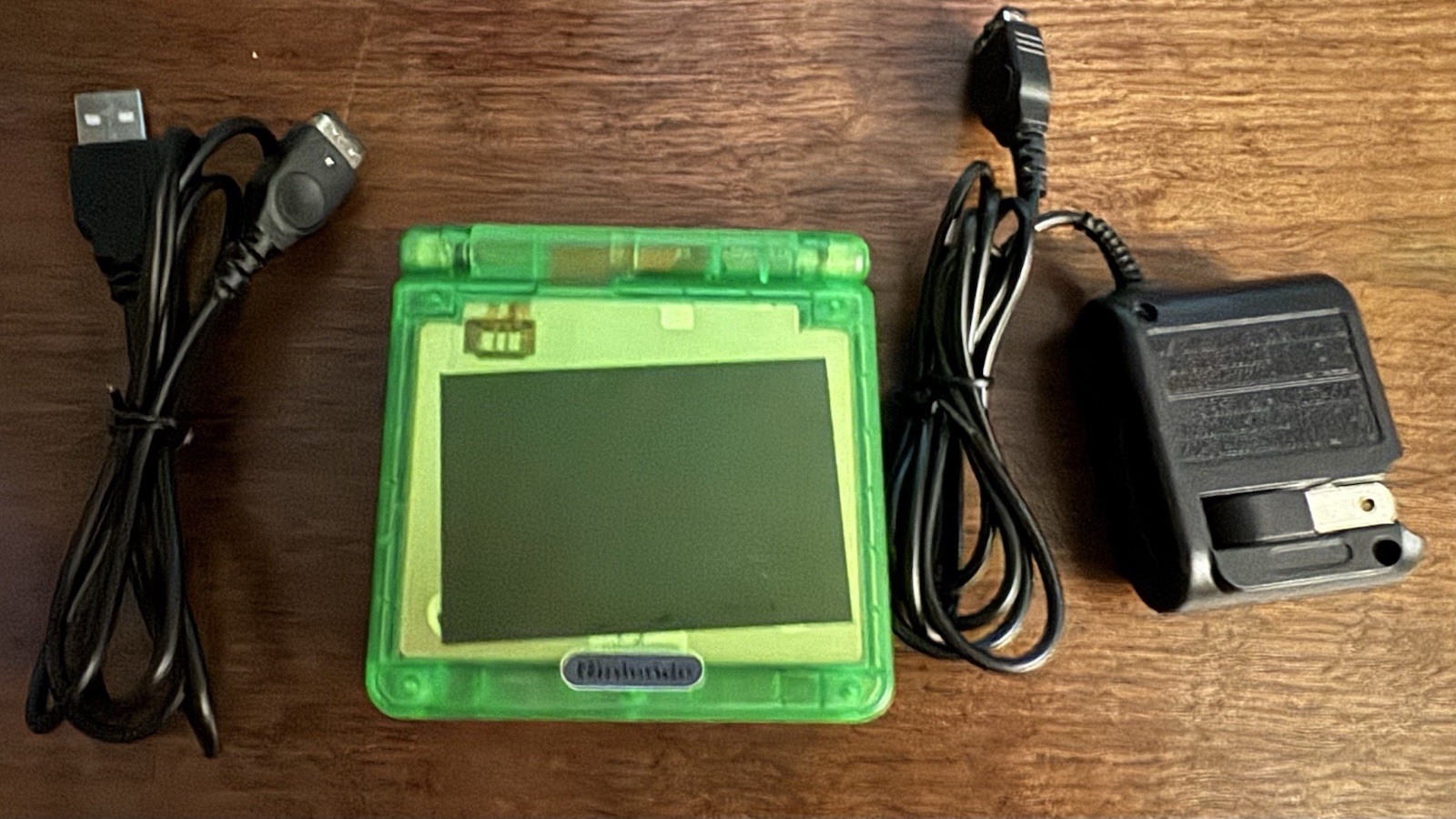 Clear green Nintendo Game Boy Advance GBA SP AGS 101 Glow in the dark.