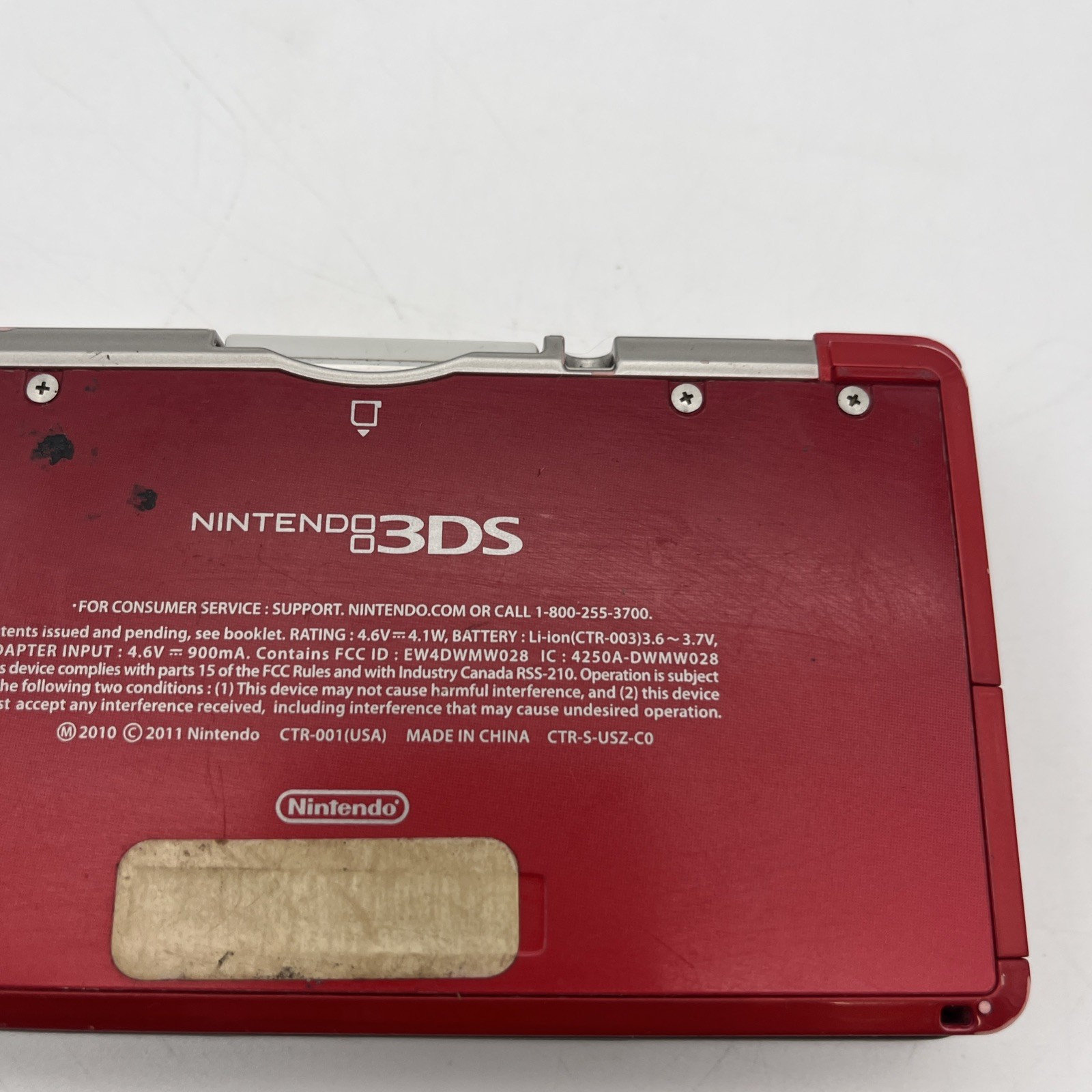 Nintendo 3DS Flame Red Handheld Console System CTR-001 w/ Zelda Tested READ