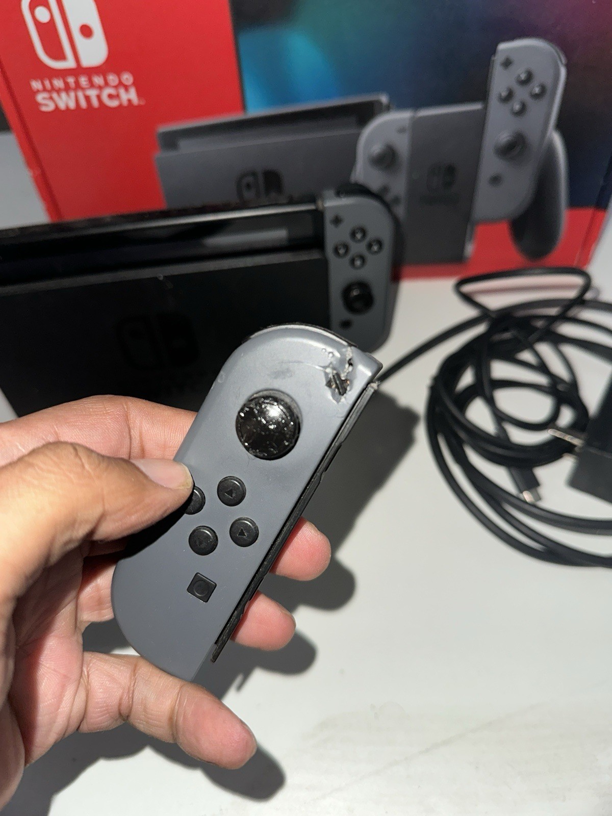 Nintendo Switch 1st Gen Console with Gray Joy‑Con – In Original Box Tested! 🔥🔥