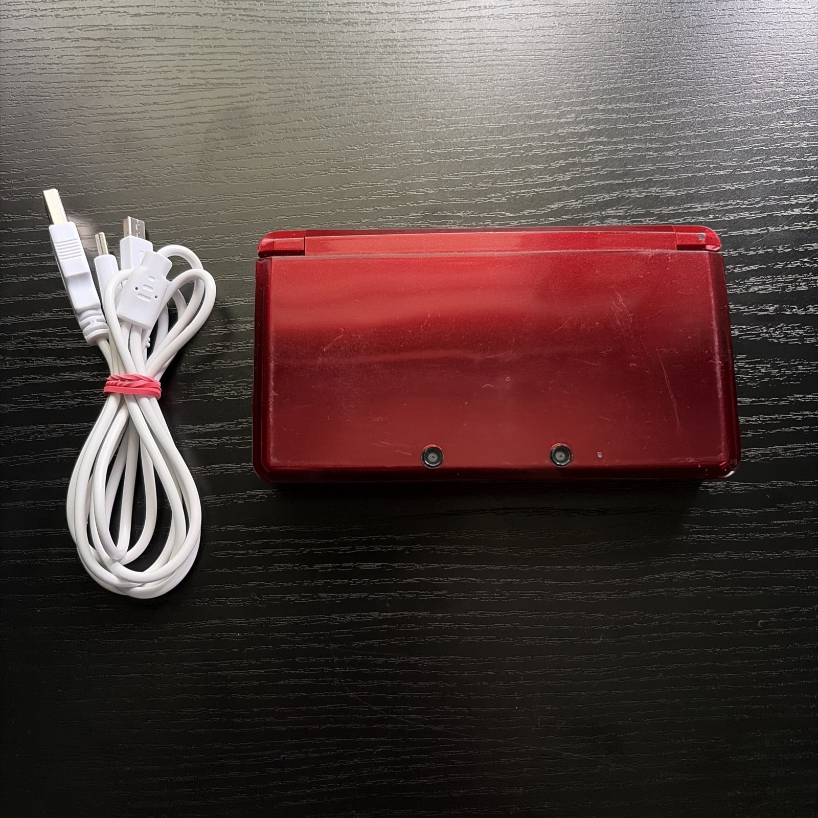 Nintendo 3DS Flame Red CTR-001 Handheld Console System TESTED W/ Charger SD