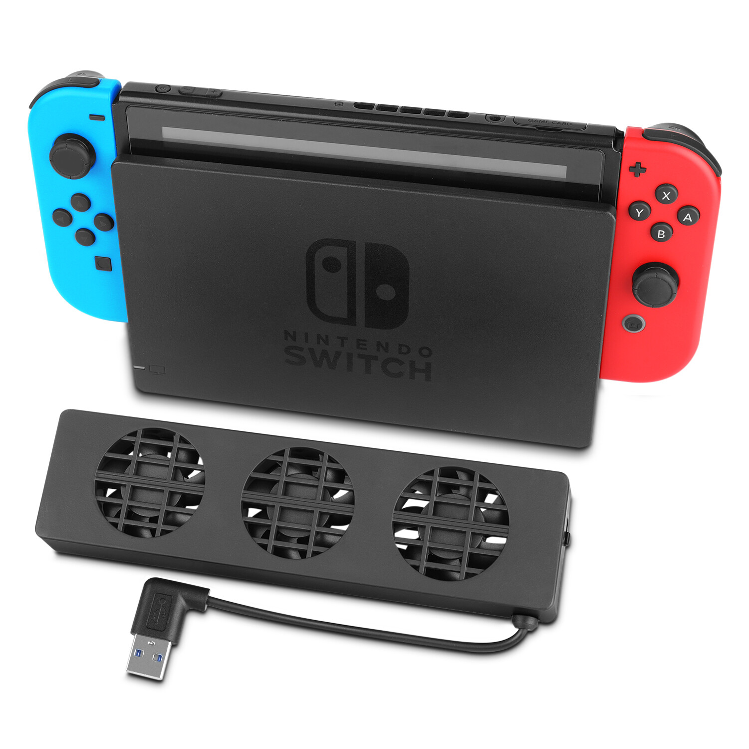 Nintendo Switch Cooling Fan Dock Mount Console Cooler 3-Fans Heat Exhaust Vent