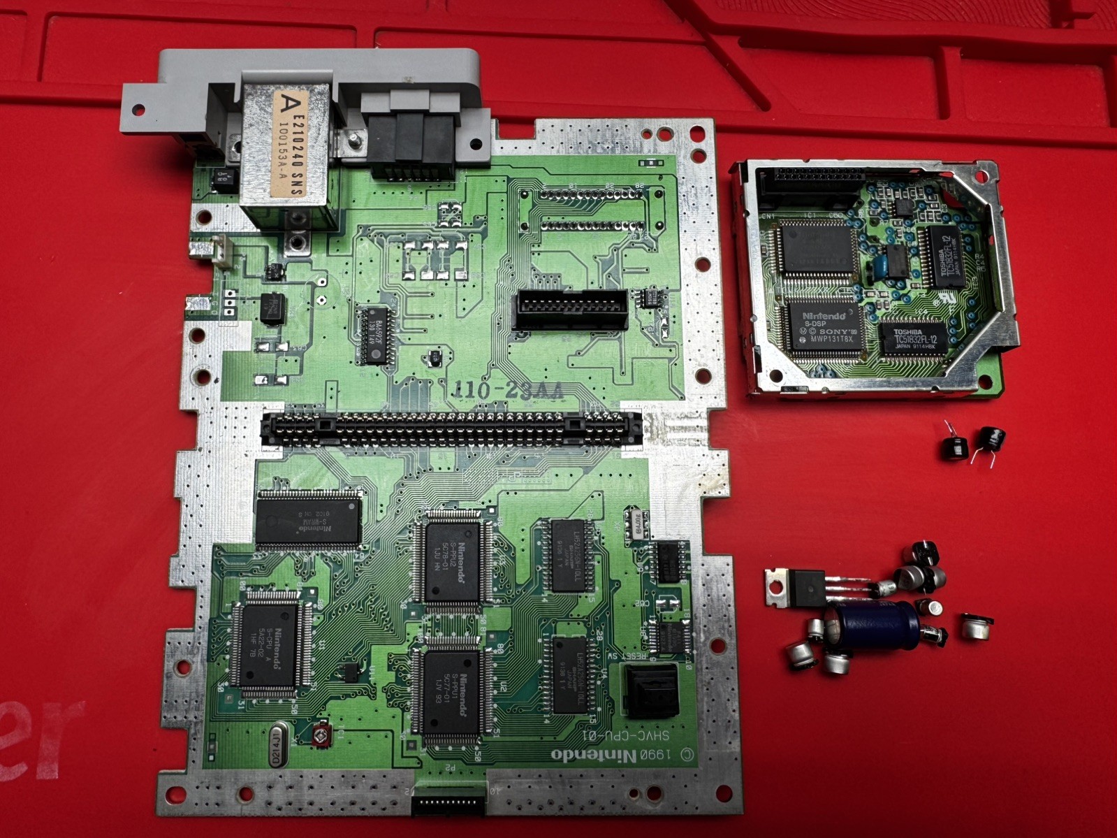 SNES SHVC-01 Voultars Edge Enhancer -Full Recap-New 7805s VR-New Shell Multi LED