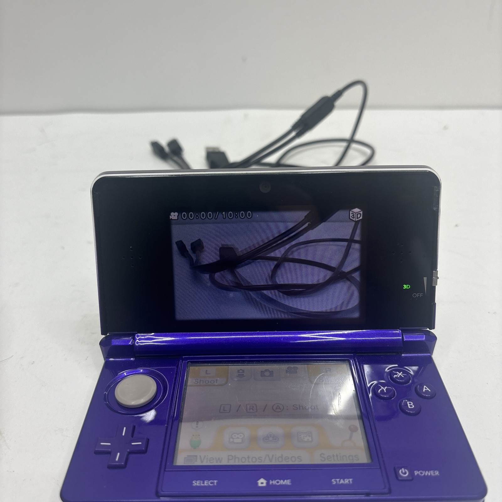 USA Version Nintendo Tested Midnight Purple W/ 2Gb SD Card & Charger No Stylus
