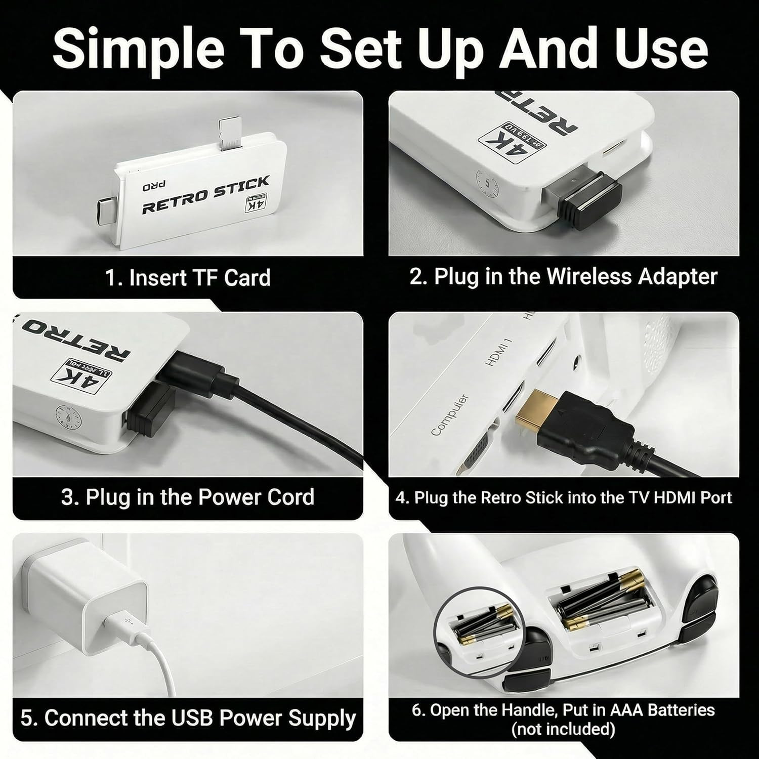 Retro Gaming Console – Plug&Play Classic Video Game Emulators Stick with Built-I