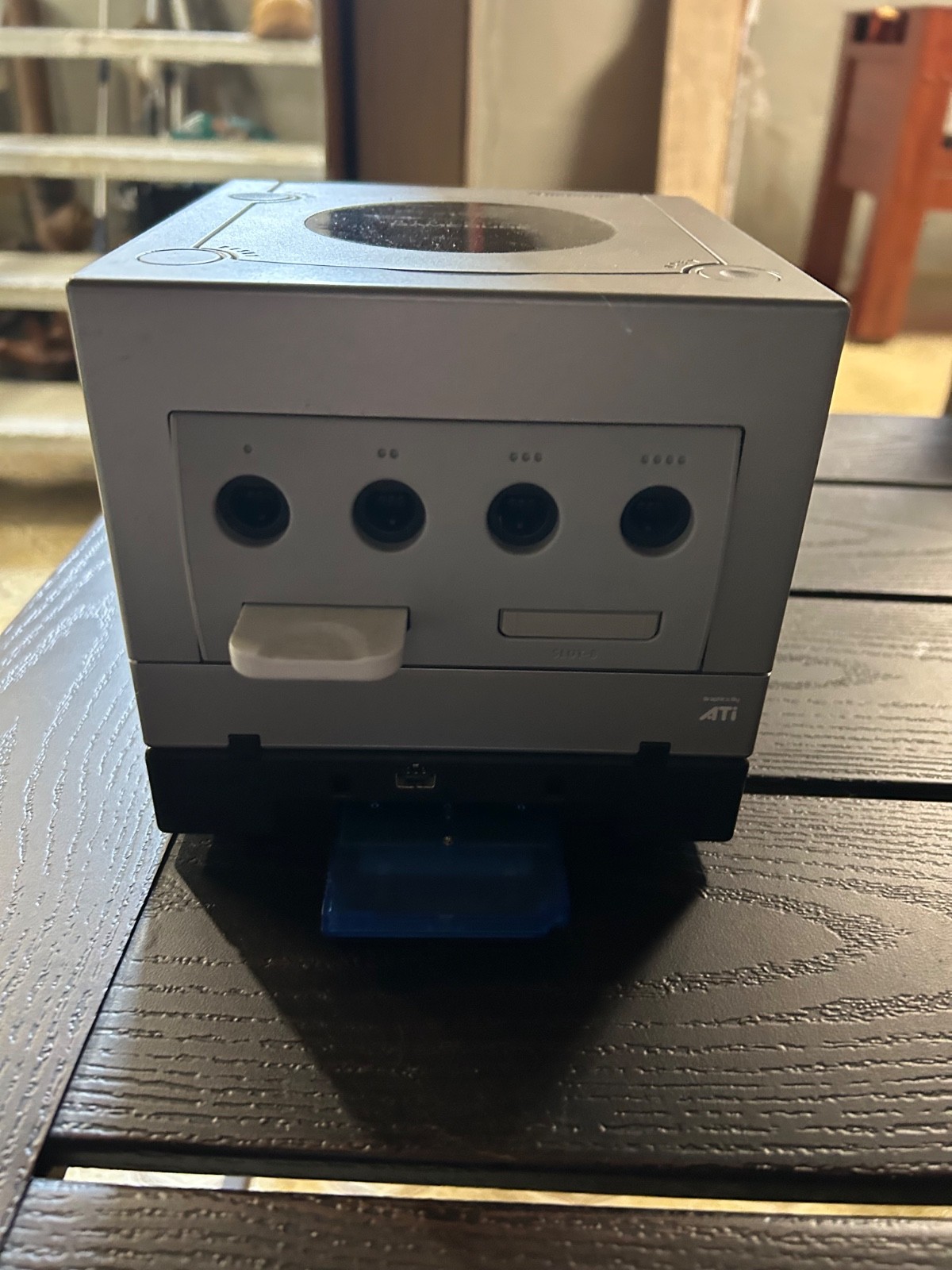Nintendo GameCube Platinum Console with gameboy attach & 4 controllers – Silver