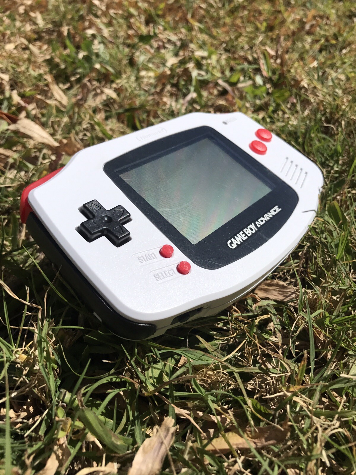 Nintendo Gameboy Advance GBA Red Black White Handheld Gaming Console NES Look