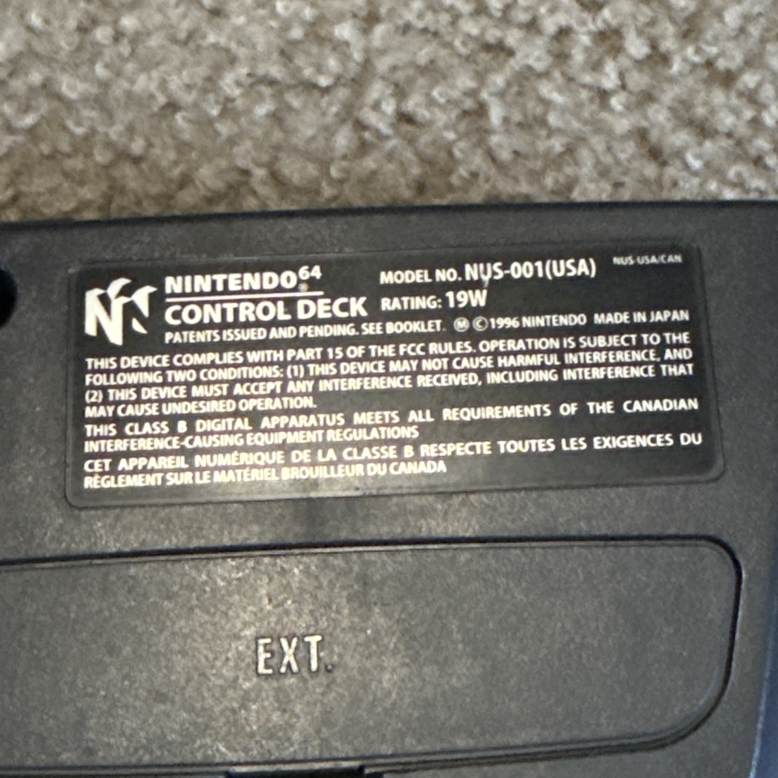 Nintendo 64 Console Only OEM N64 System Tested Working with OEM Jumper Pak USA