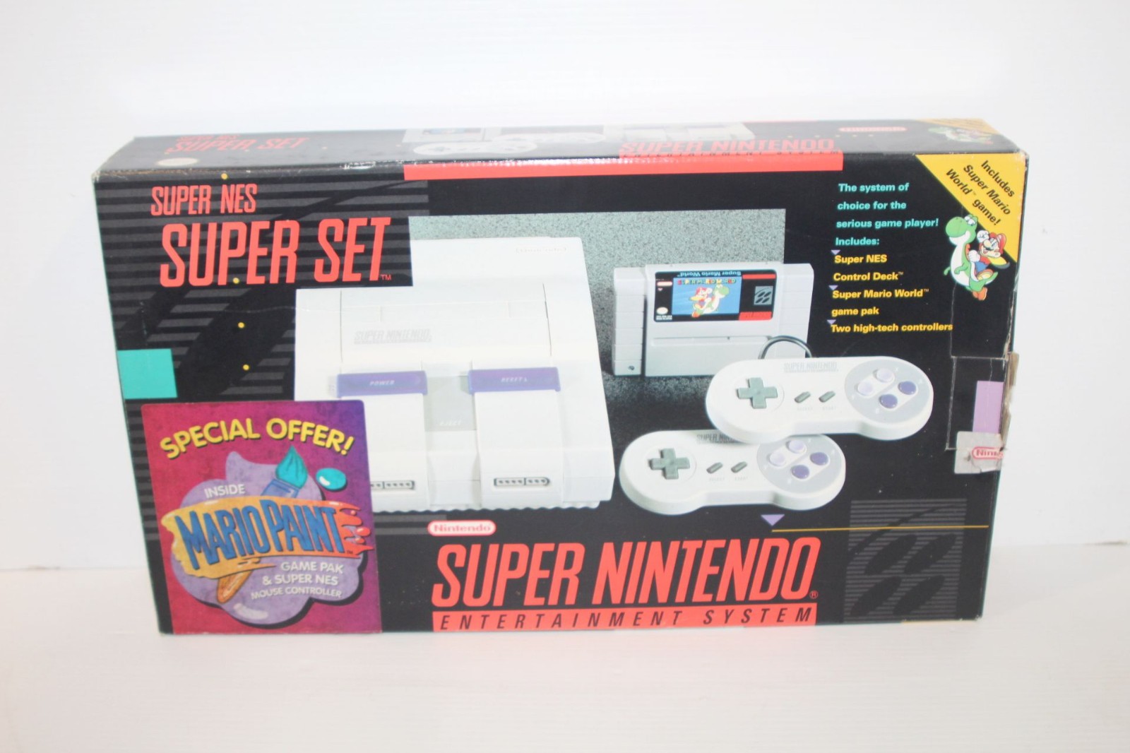 SNES Super Nintendo Set Mario Paint Complete CIB Box w/ Matching Serial Numbers