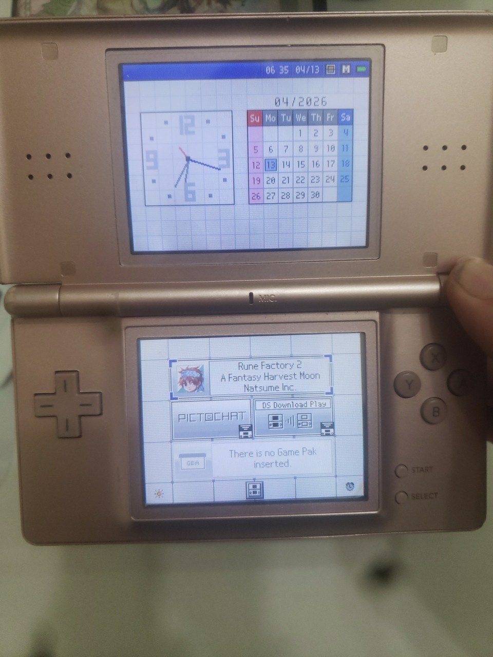 Nintendo Ds Lite Metallic Rose Gold & Rune Factory 1 2 3 4 Bundle Tested Working