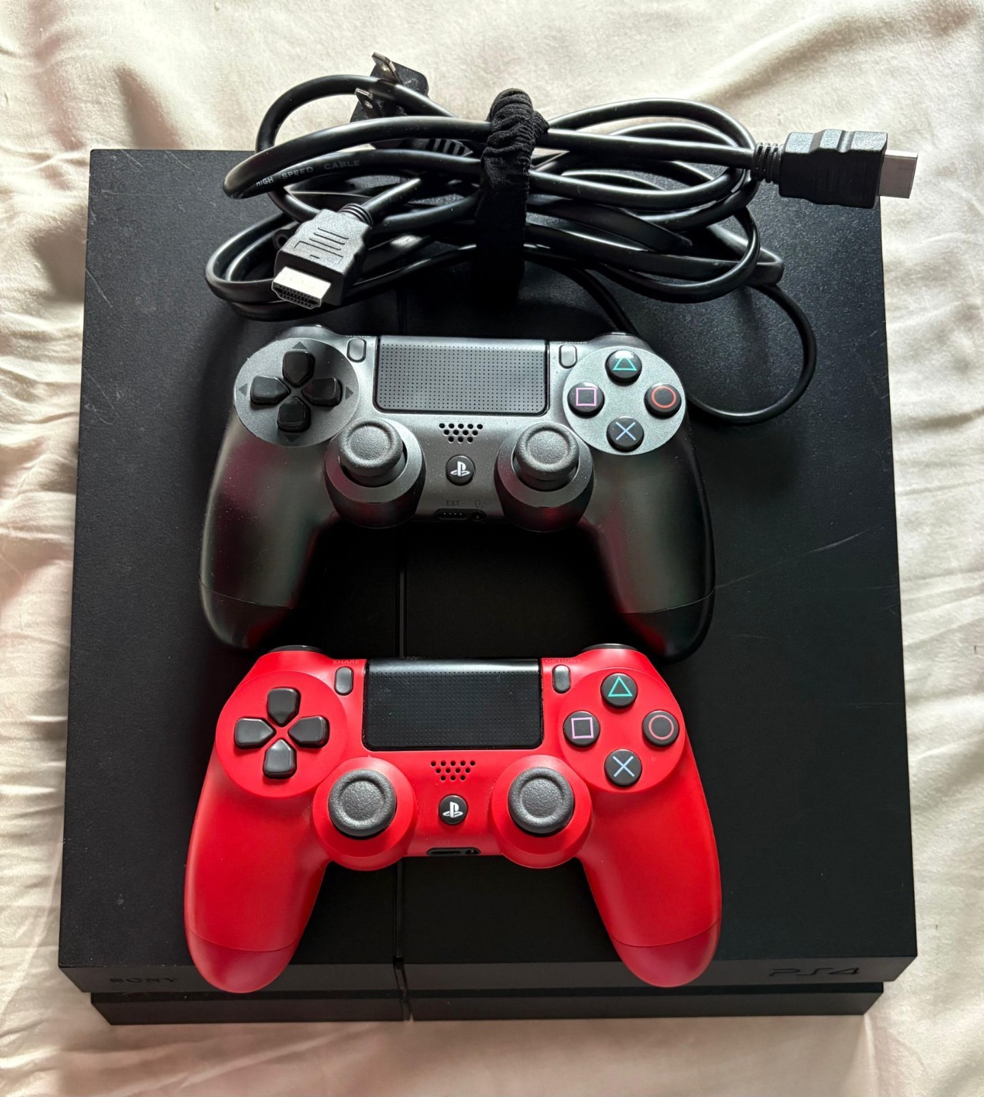 Sony PlayStation 4 PS4 Console Bundle w/ 2 DualShock Controllers & HDMI Cable