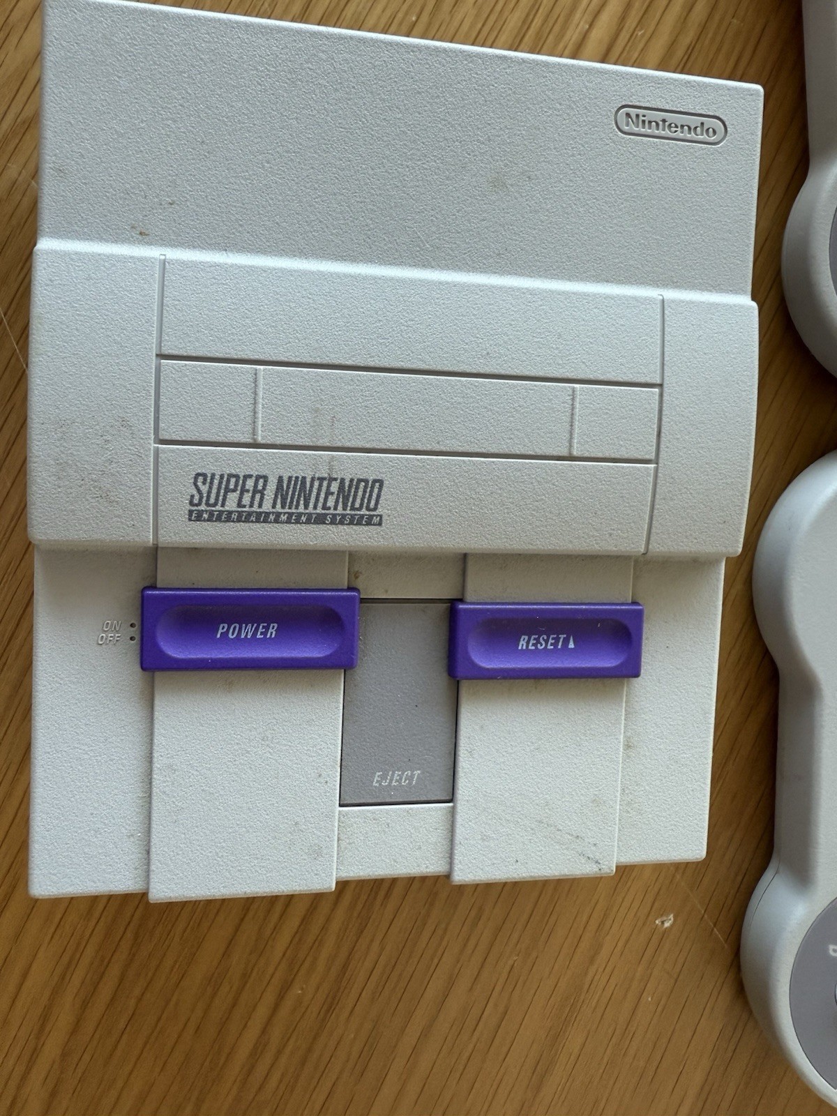 Nintendo Super Nintendo SNES Console Gray Purple Wired with 2 Controllers