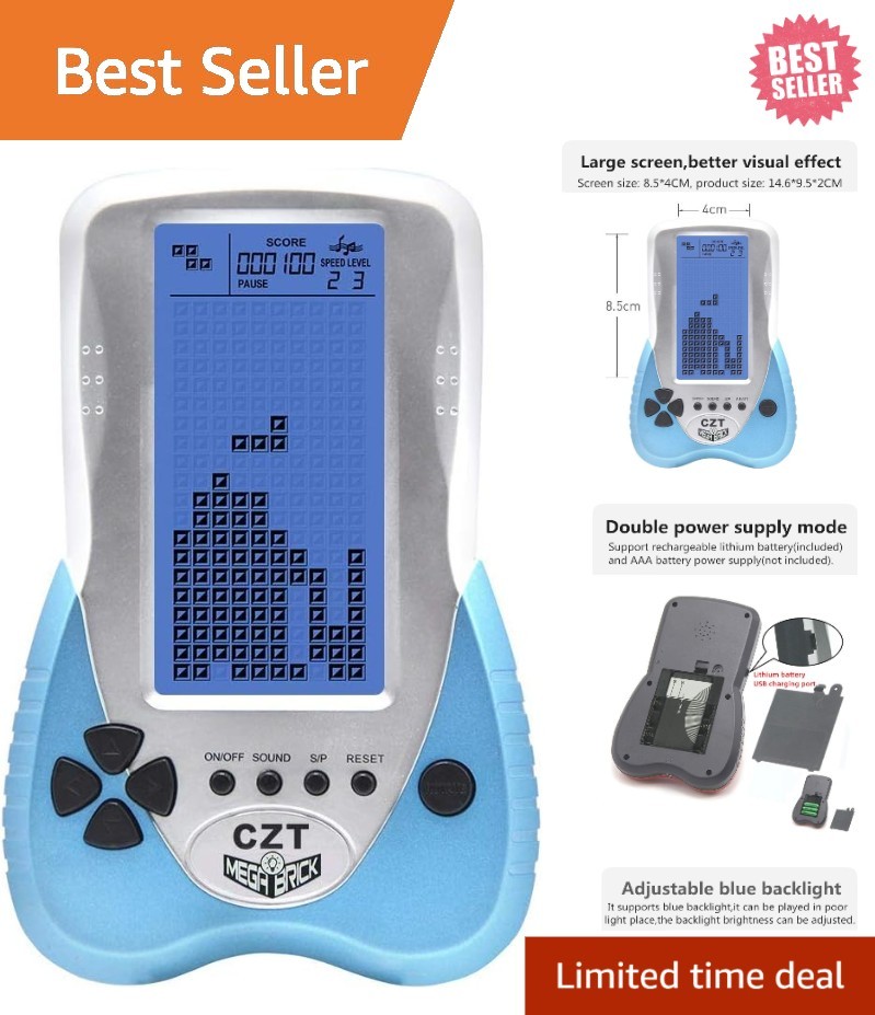 Portable 4.1-Inch Blue Game Console – Enjoy 23 Classic Games Anytime, Anywhere