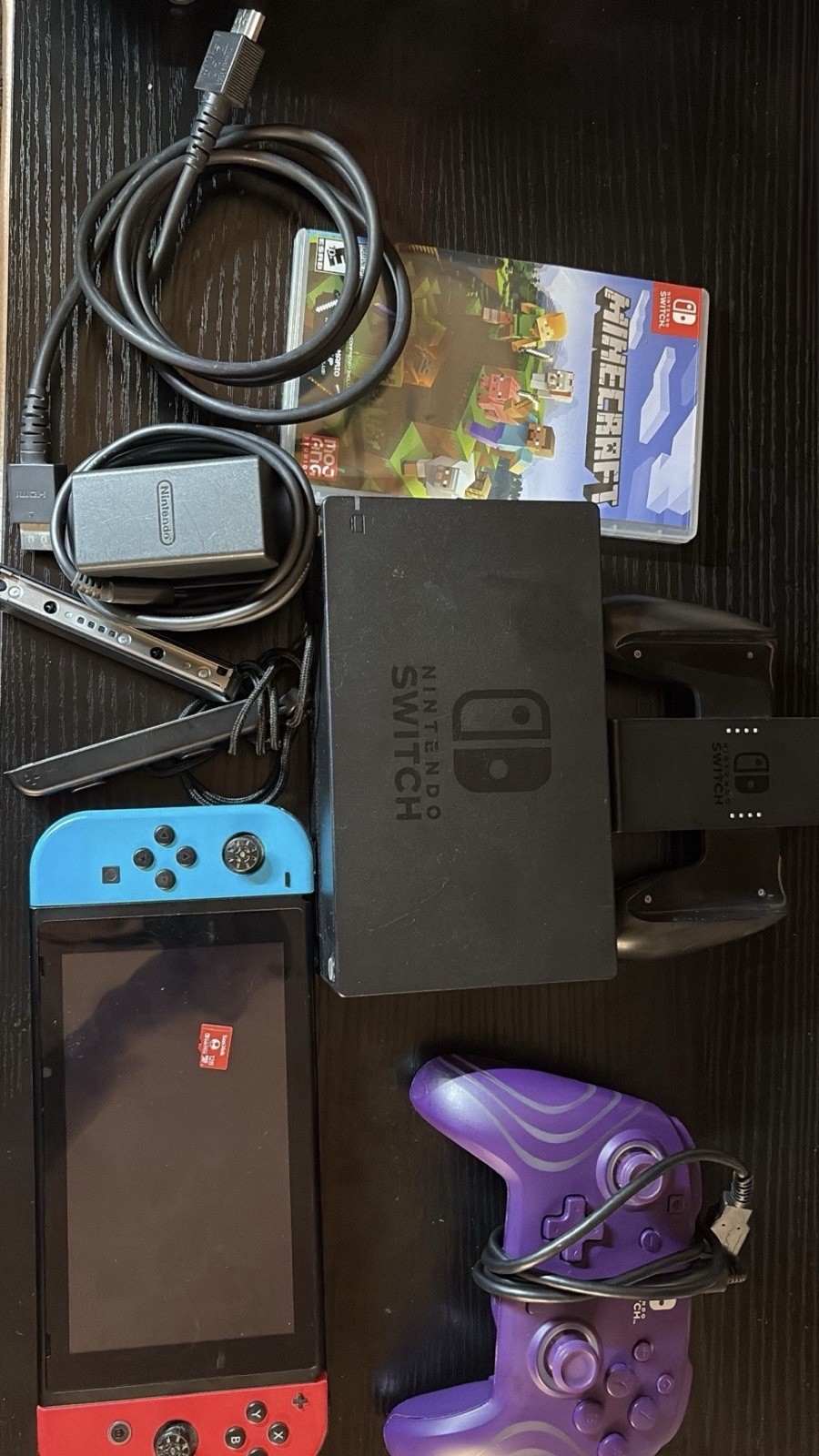 Nintendo Switch Console Bundle with Controllers, Dock, Minecraft & microSD