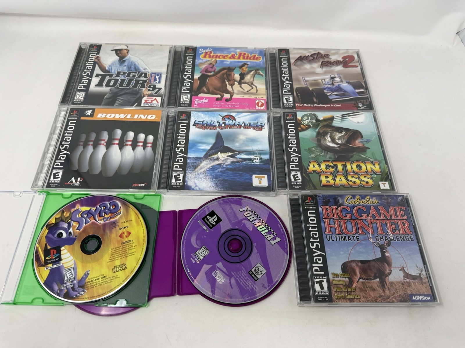 Sony PlayStation 1 PS1 Console Bundle SCPH-9001 – TESTED w/9 Games READ