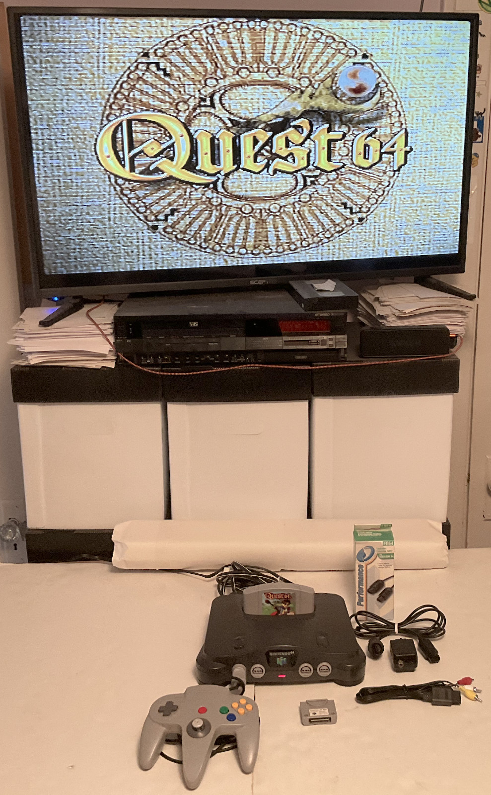 Tested ! N64 Lot System Console Black Grey (Controller Controller Pak) NUS-001