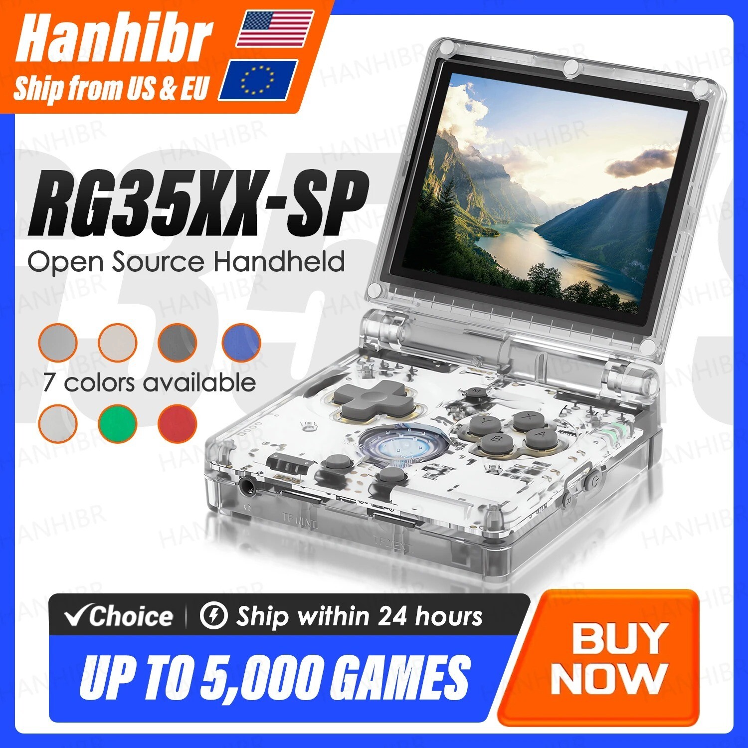 Flip Game Console 3.5” IPS Screen Mini HDMI Output WiFi Bluetooth 4.2 E-book