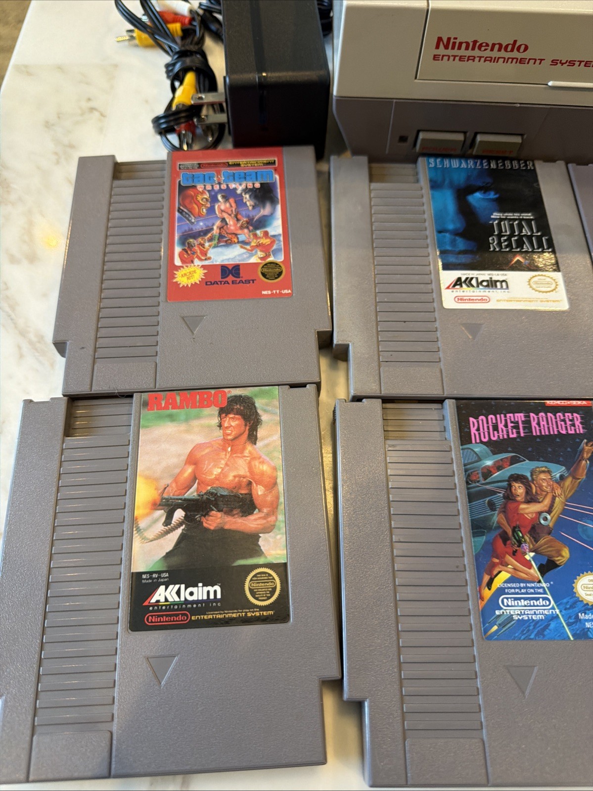 Nintendo NES Console Bundle New 72 Pin Connector, Wireless Controller & 6 Games