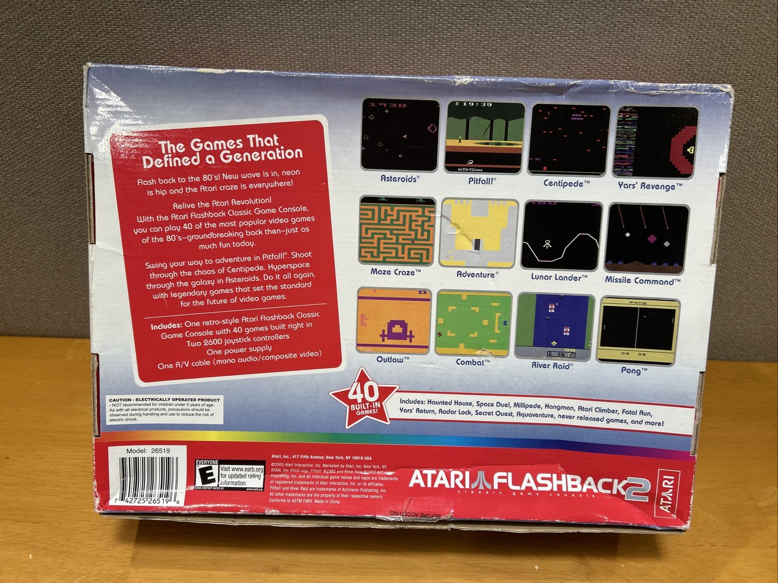 Atari Flashback 2 Classic Game Console 40 Games Joysticks 2600 Retro Box