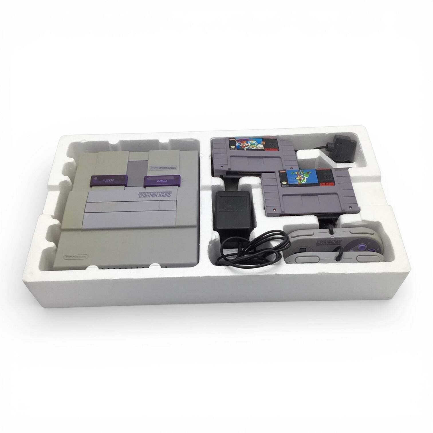 Complete Super Nintendo SNES Super Set with Mario Paint, Mouse Controller, & Sup