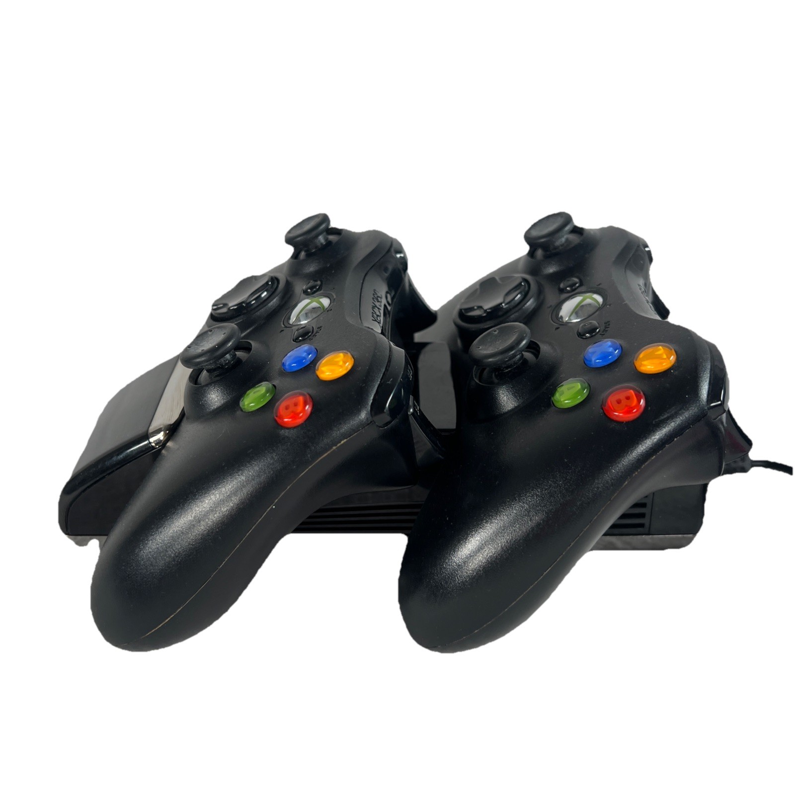 Microsoft Xbox 360-E Console LOT 4GB Wireless 2 Controllers Charger Black Tested