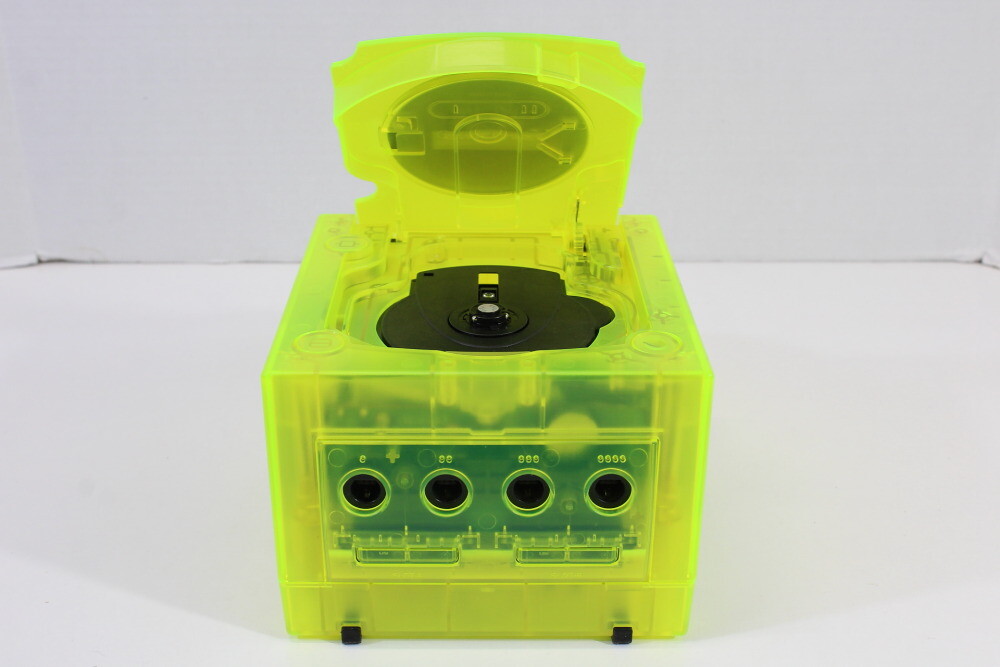 Nintendo Gamecube Clear Transparent Yellow Console & AC AV NTSC-U/C DOL-001 LED
