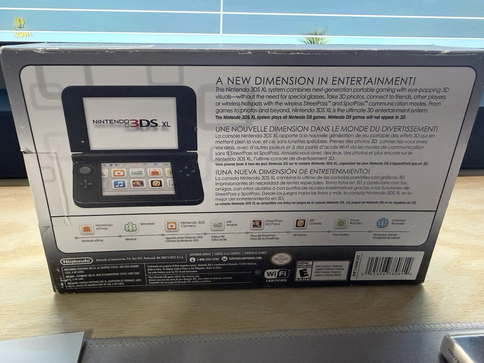 Nintendo 3DS XL 4GB Handheld Console Black CIB With 5 Games