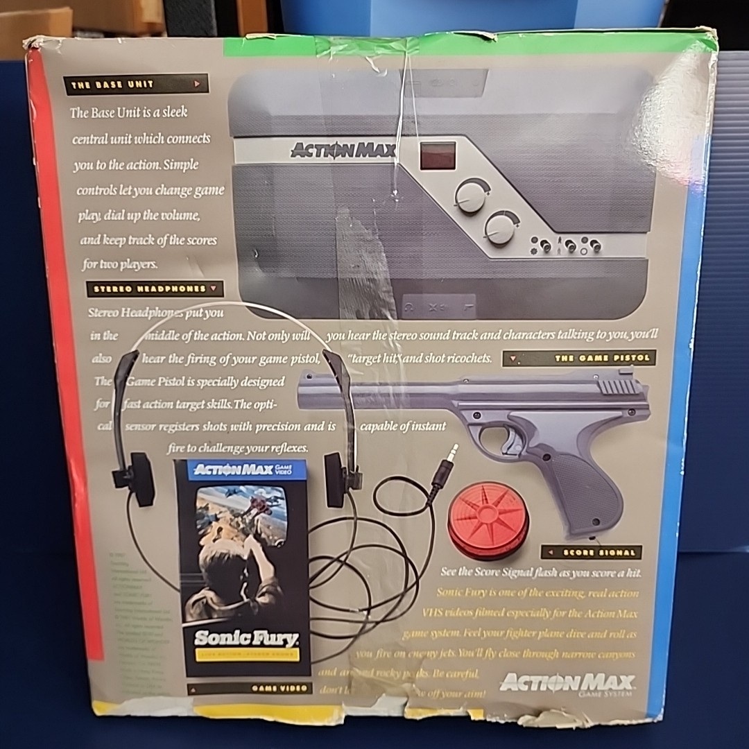 1987 Action MAX VCR Game System + Gun + Cables + Signal Light + Box – PARTS PCS