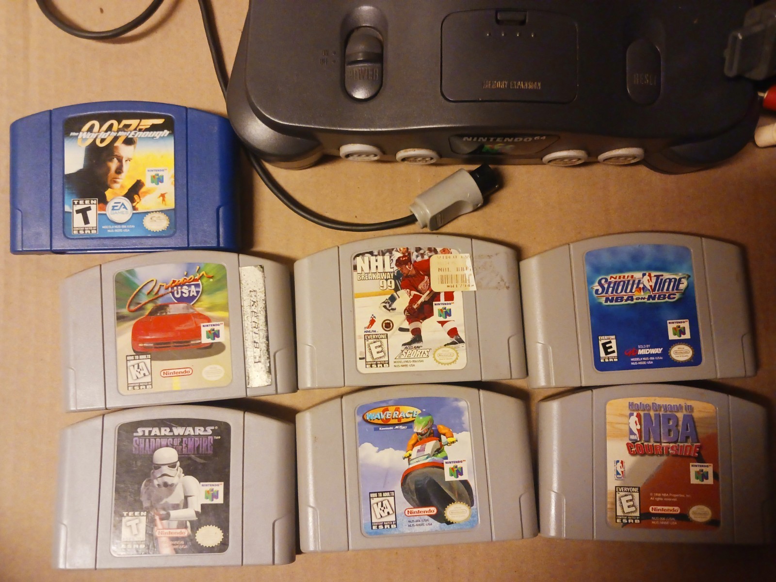 N64 Console Controller Memory Card 7 Games Wave Race Star Wars