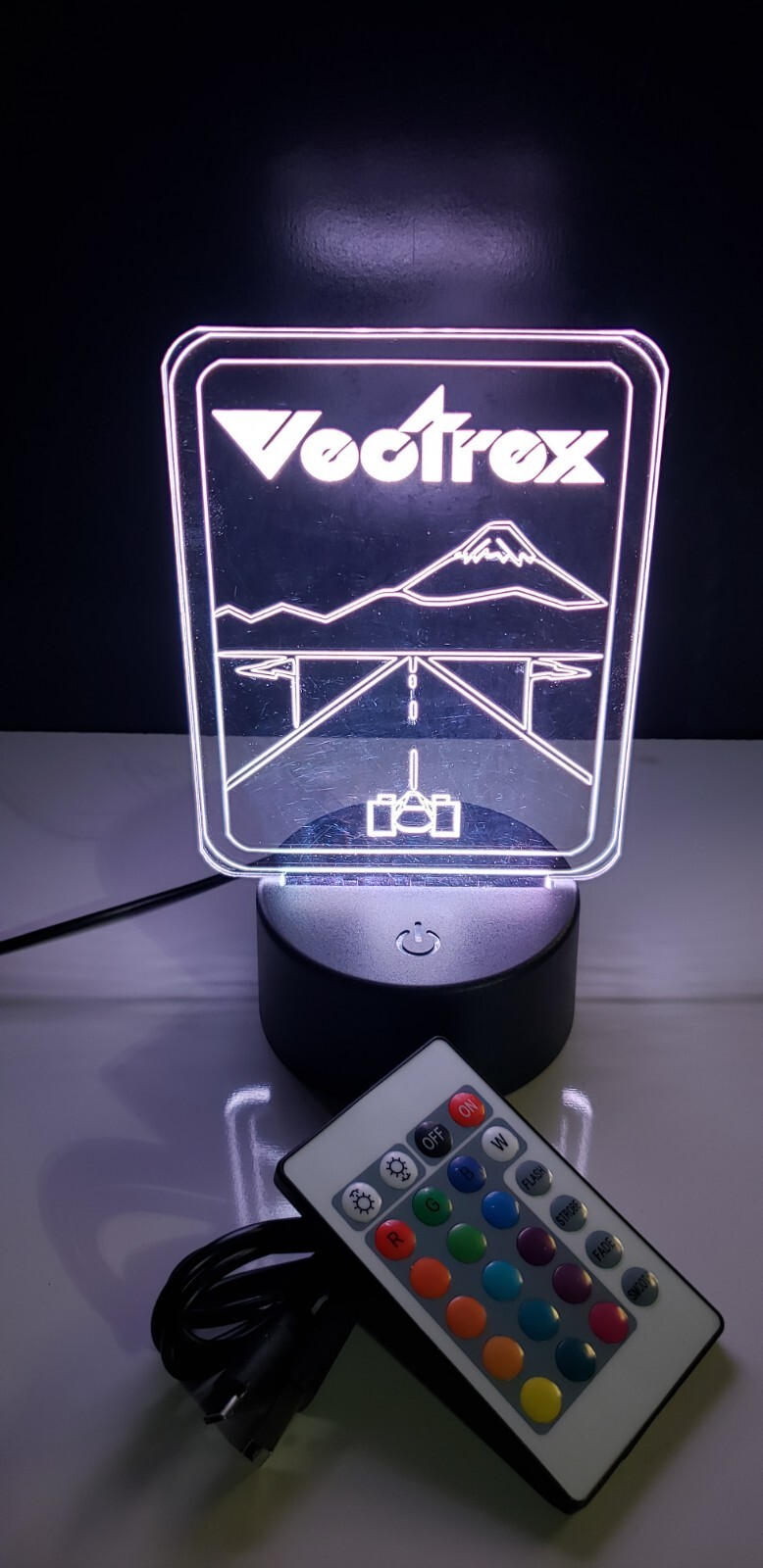Vectrex led light with remote (show it off) will display 8 different colors