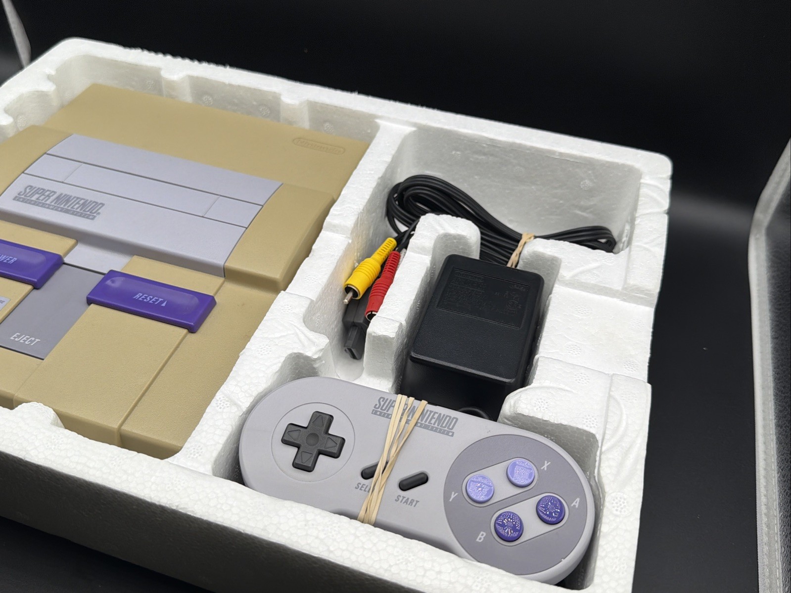 SNES Super Nintendo Control Set Console Complete CIB Tested/Working! Fast Ship