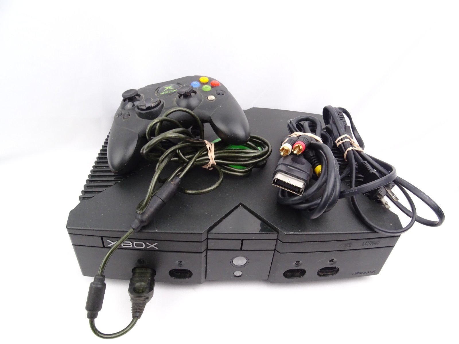 Microsoft Original Xbox OG Console Controller Power AV Cable Tested Working