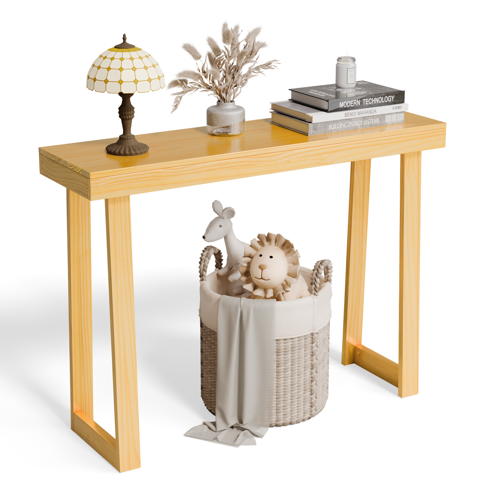 Console Table Sofa Table Living Room Narrow Entryway Table for Hallway Wood