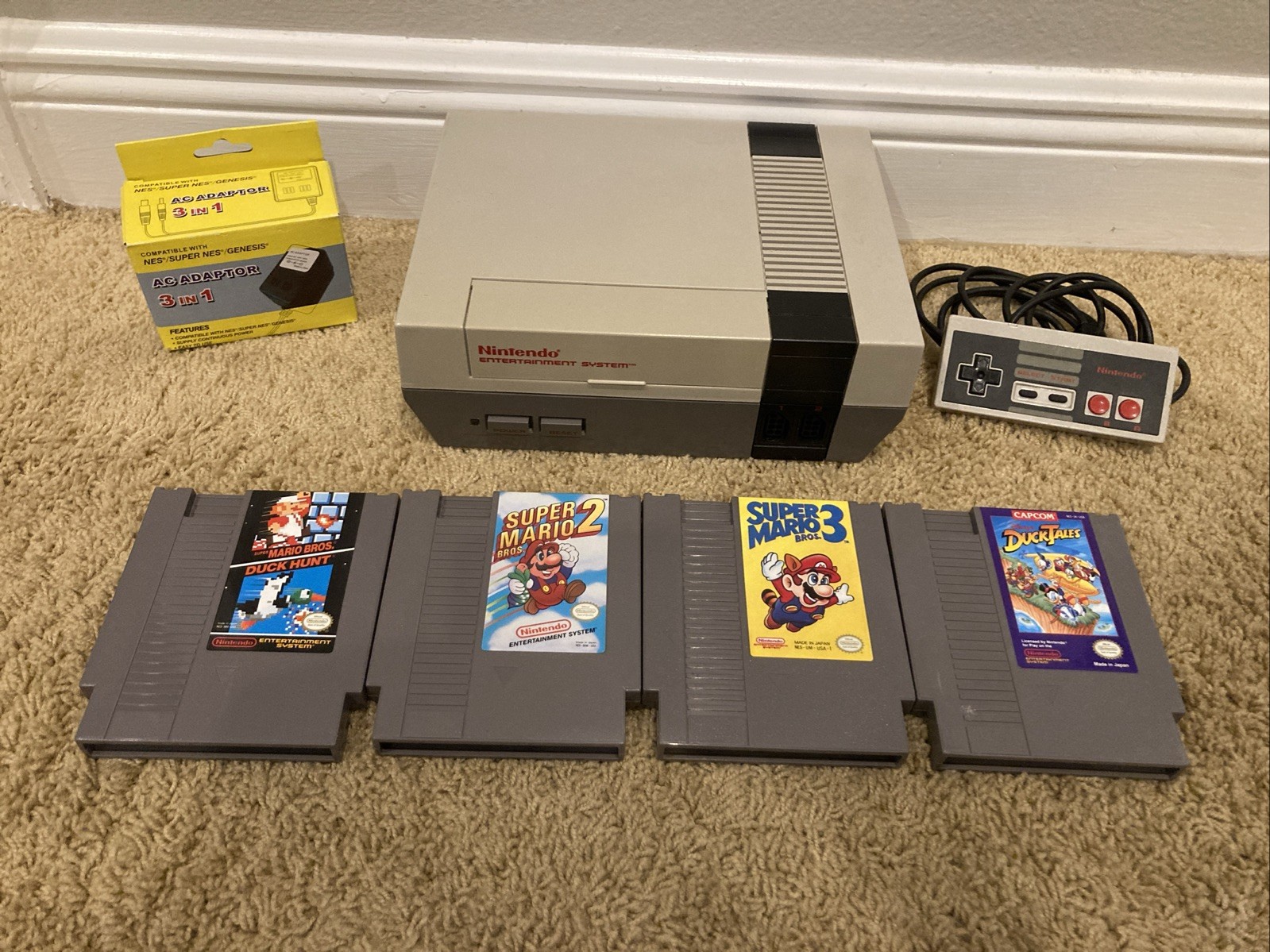 Nintendo NES System Bundle + Mario 1 2 3 + Duck Tales! – Tested!