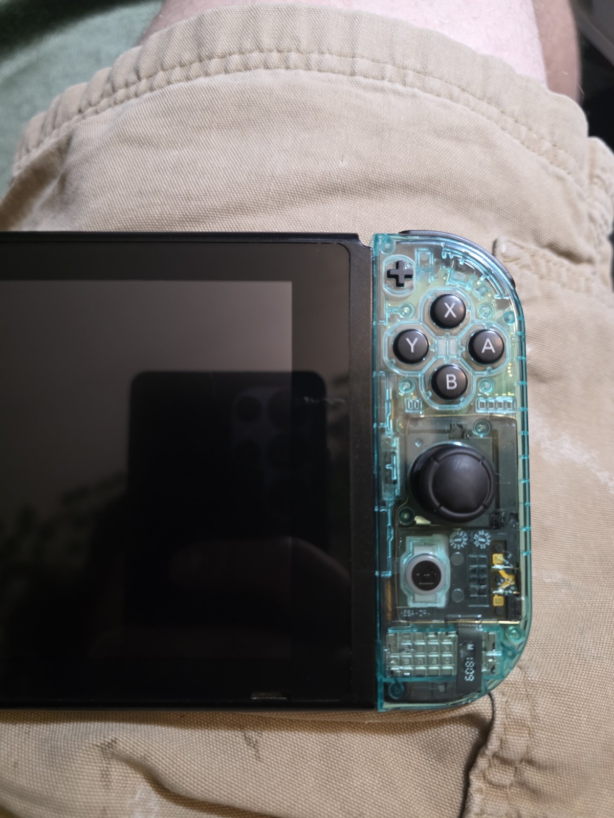 Nintendo Switch Handheld Console Custom Transparent Blue/Clear Shell w/ Joy-Cons