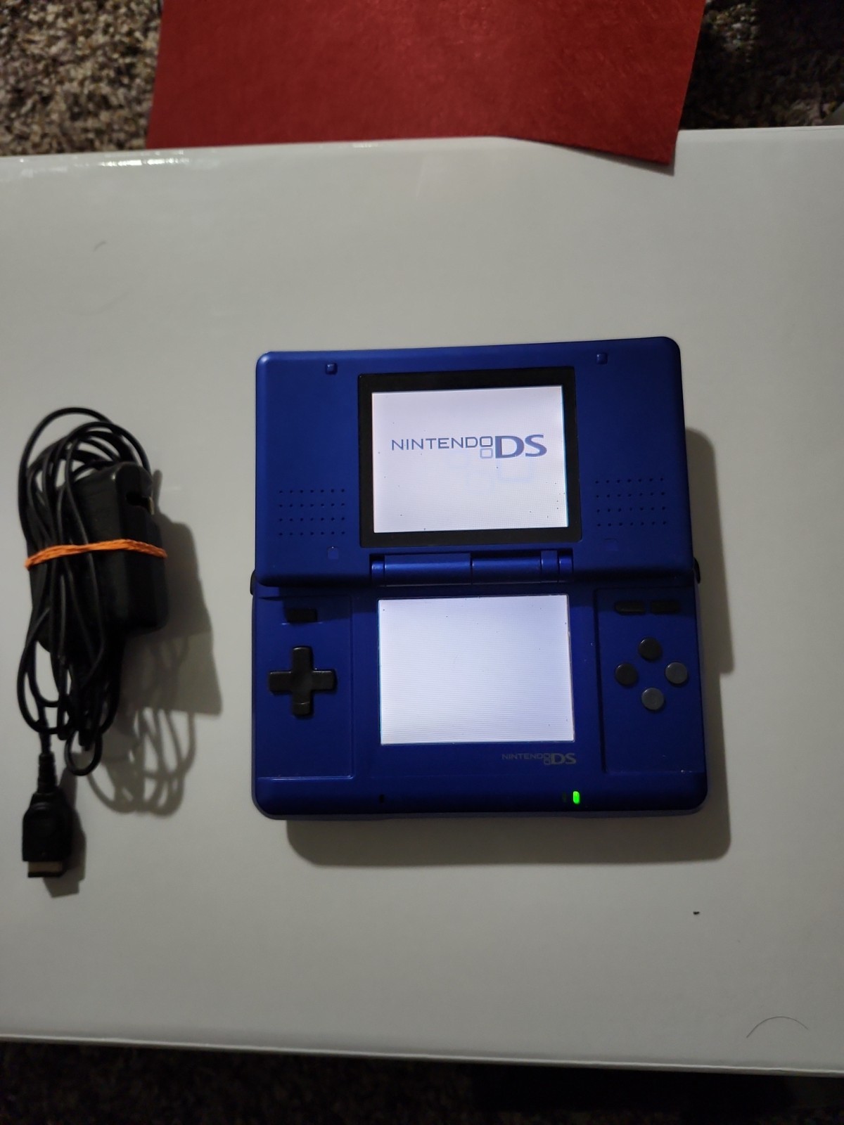 Nintendo DS Launch Edition Electric Blue Handheld System + Charger + Stylus